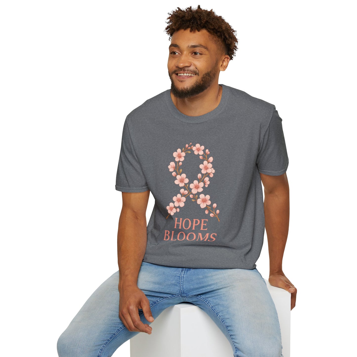 Hope Blooms Floral Ribbon T-Shirt | Breast Cancer Awareness Tee