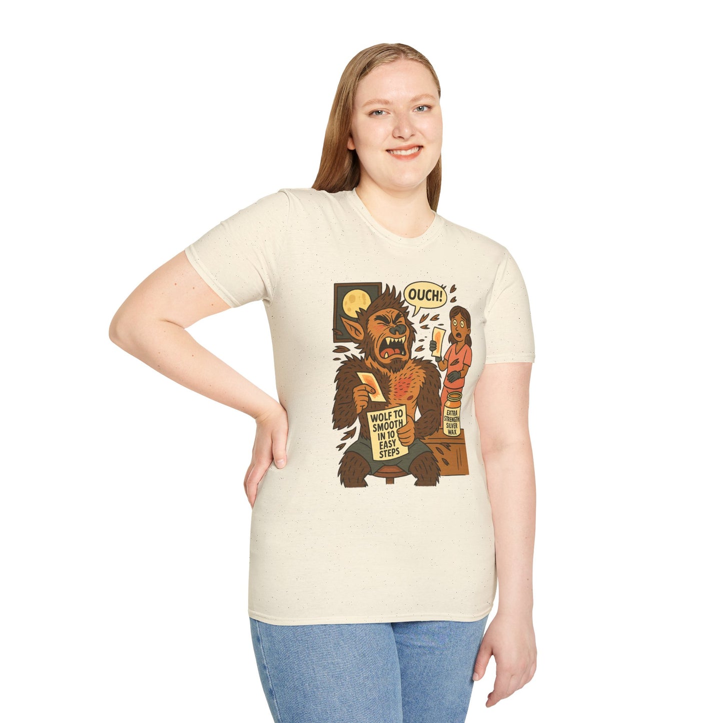 Werewolf Waxing Humor T-Shirt – “Wolf to Smooth” Spa Comedy Design