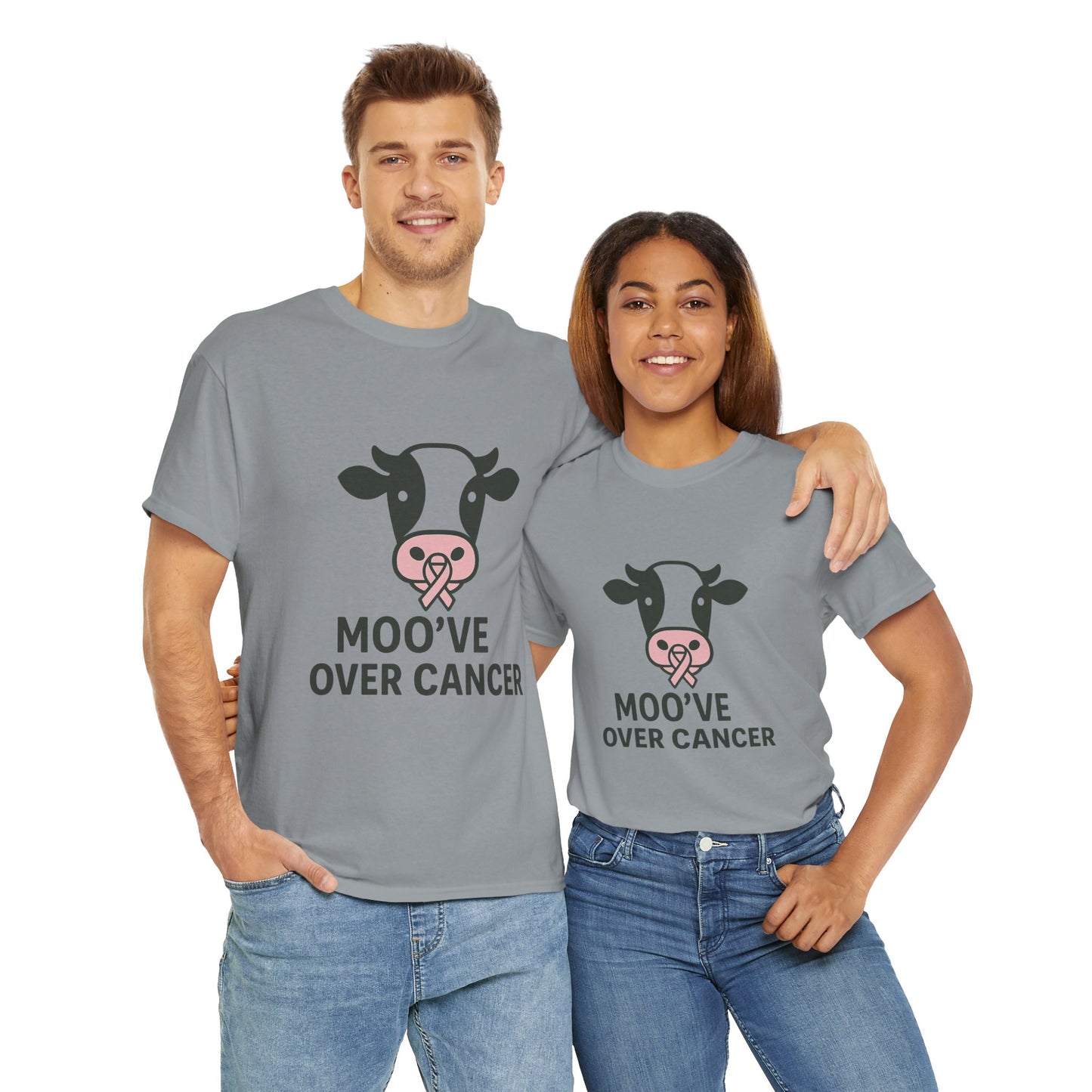 Moo've Over Cancer | Breast Cancer Awareness Cow Tee