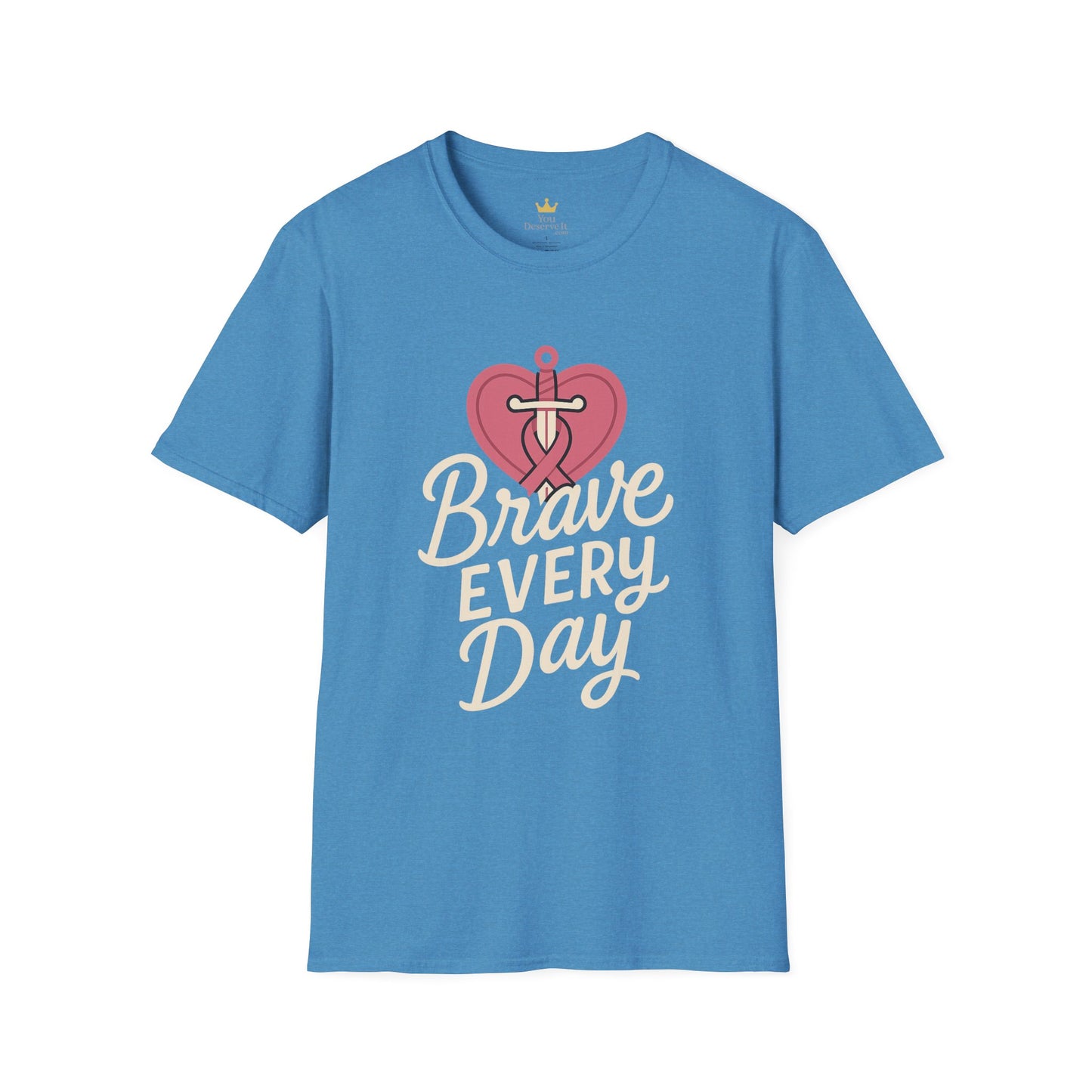 Brave Every Day Shirt | Breast Cancer Awareness Tee with Sword & Ribbon Heart