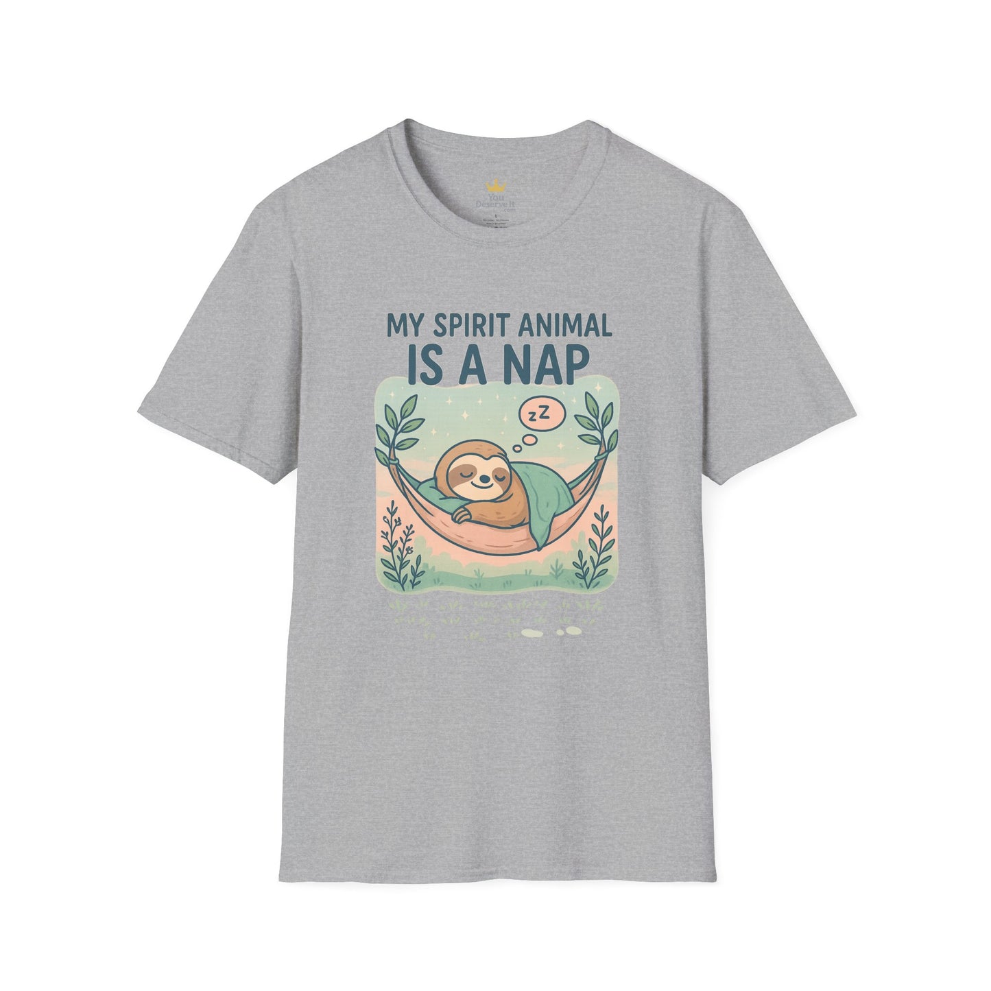 My Spirit Animal Is a Nap T-Shirt | Cute Sleepy Sloth in Hammock Design