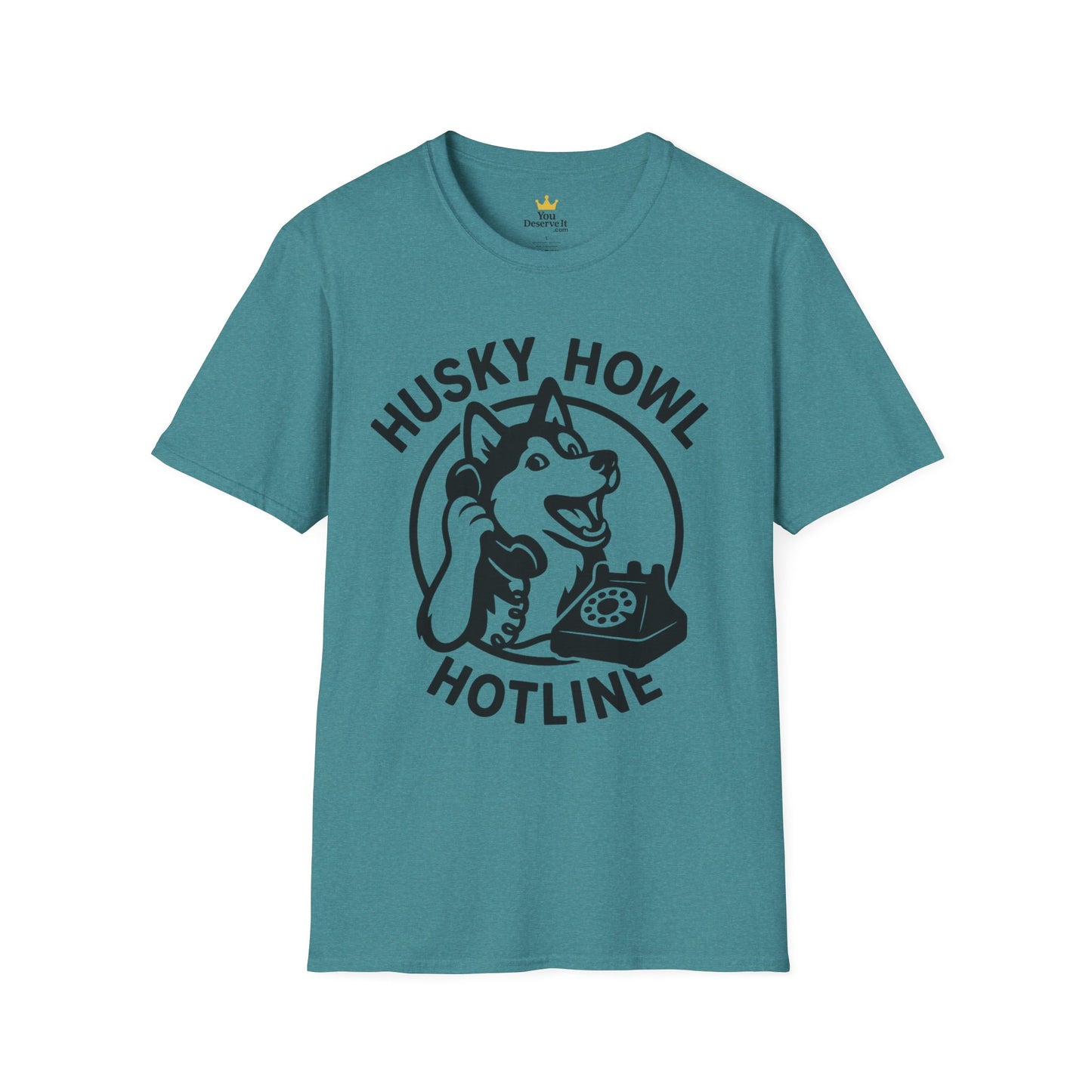 Husky Howl Hotline T-Shirt, Funny Dog Tee, Pet Lover Gift, Animal Rescue Fundraiser Shirt, Casual Wear, Gift for Dog Lovers