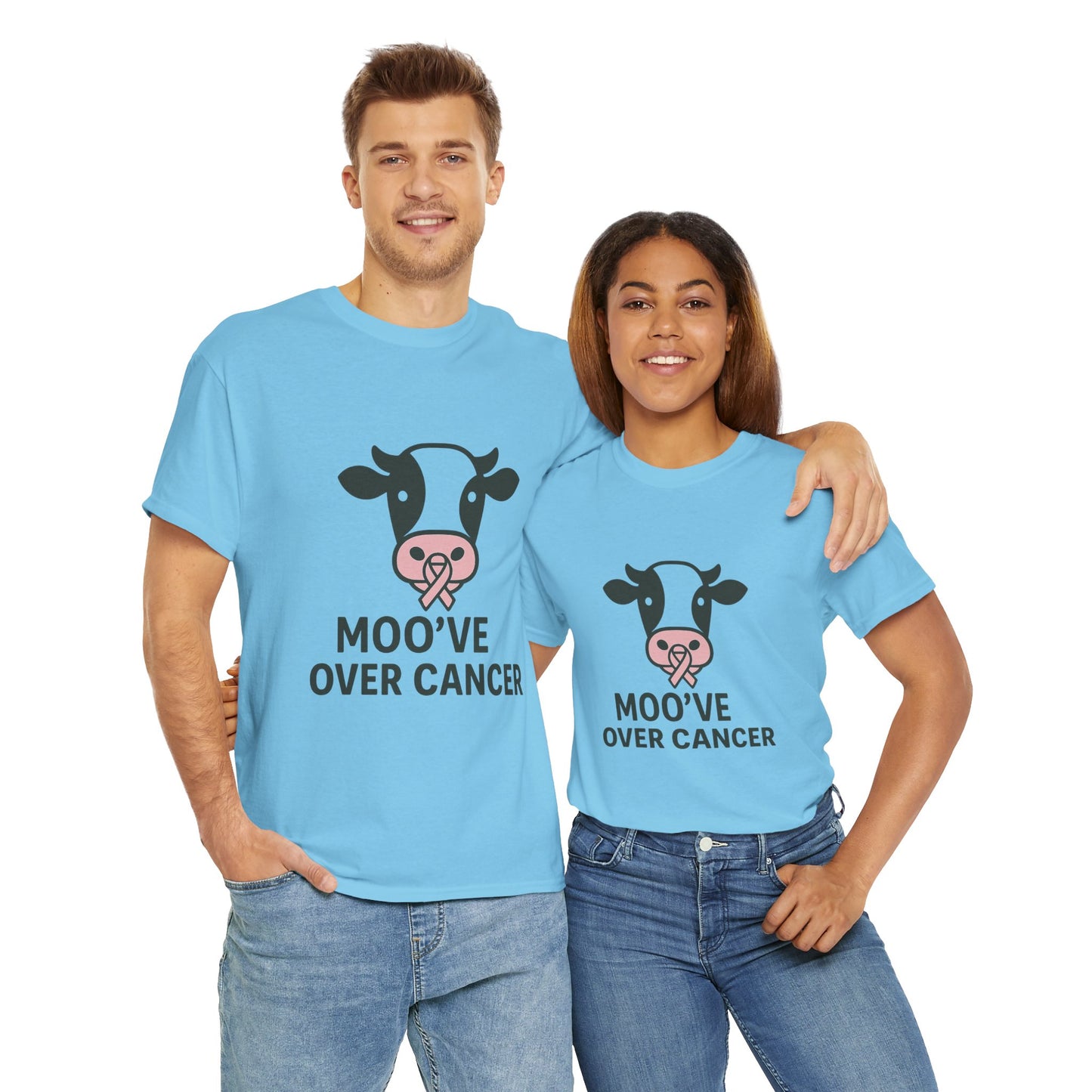 Moo've Over Cancer | Breast Cancer Awareness Cow Tee