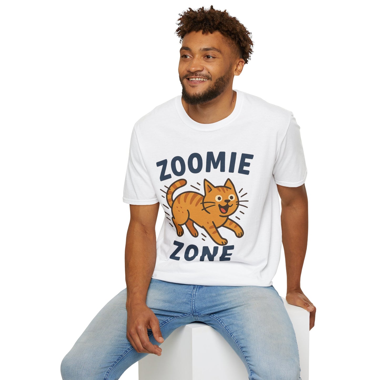 Cute Cat Zoomie Zone T-Shirt, Cat Lover Gift, Funny Pet Tee, Animal T-Shirt, Casual Everyday Top