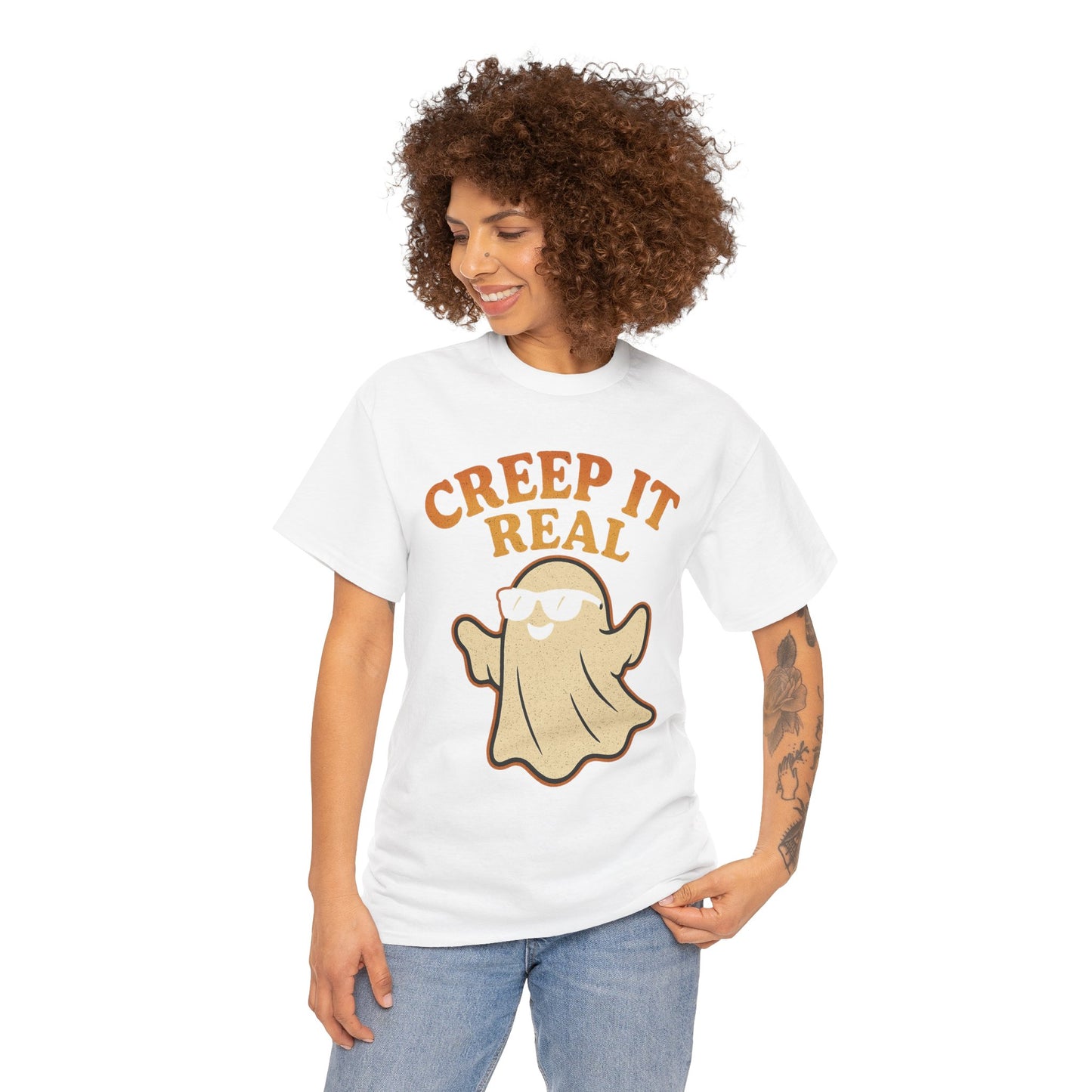 Creep It Real Shirt | Funny Halloween Ghost T-Shirt with Sunglasses