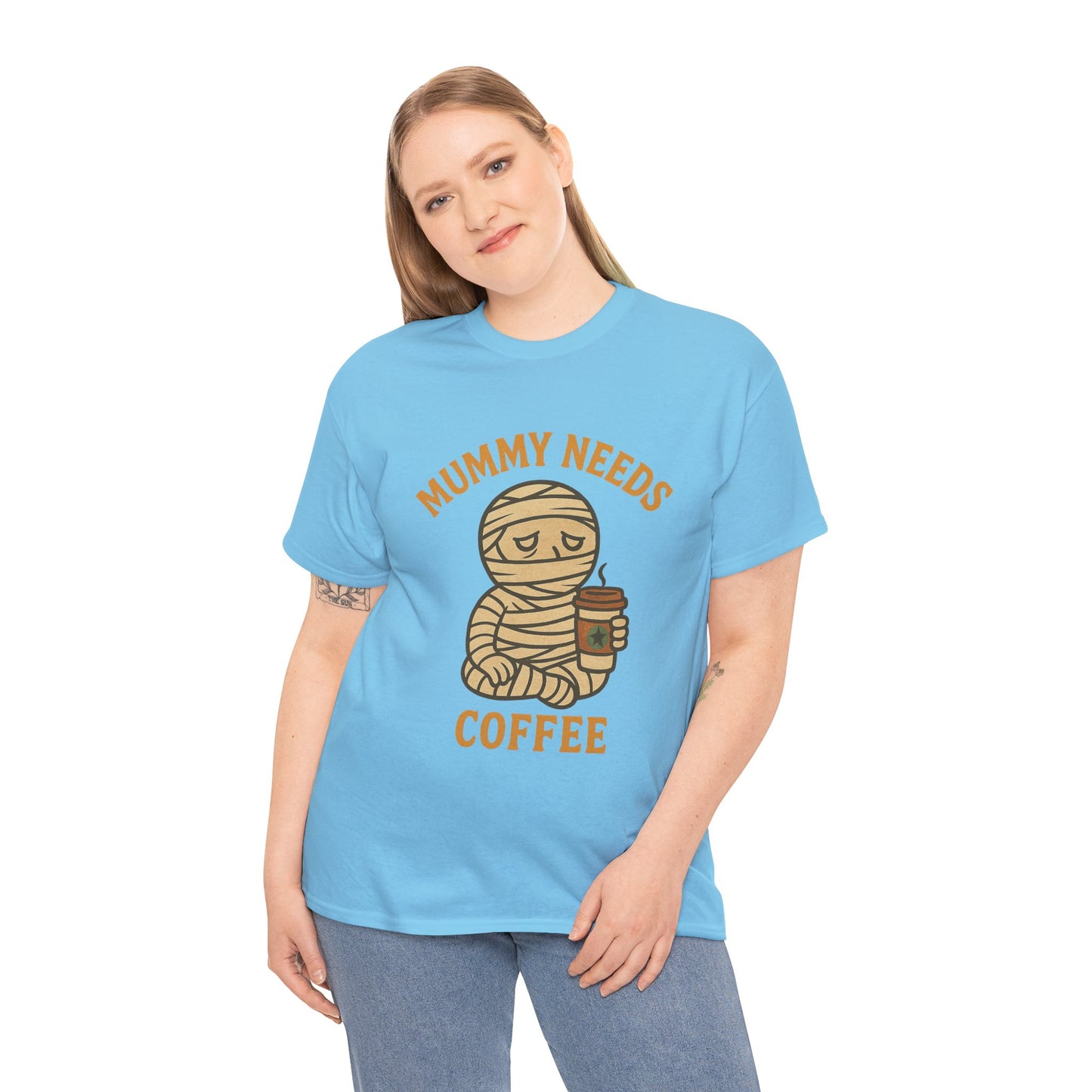 Mummy Needs Coffee Shirt | Funny Halloween Tired Mom Tee with Caffeine Theme