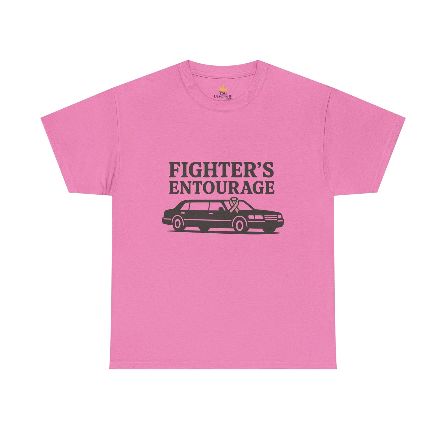 Fighter's Entourage Shirt | Breast Cancer Awareness Tee with Limo and Ribbon Design