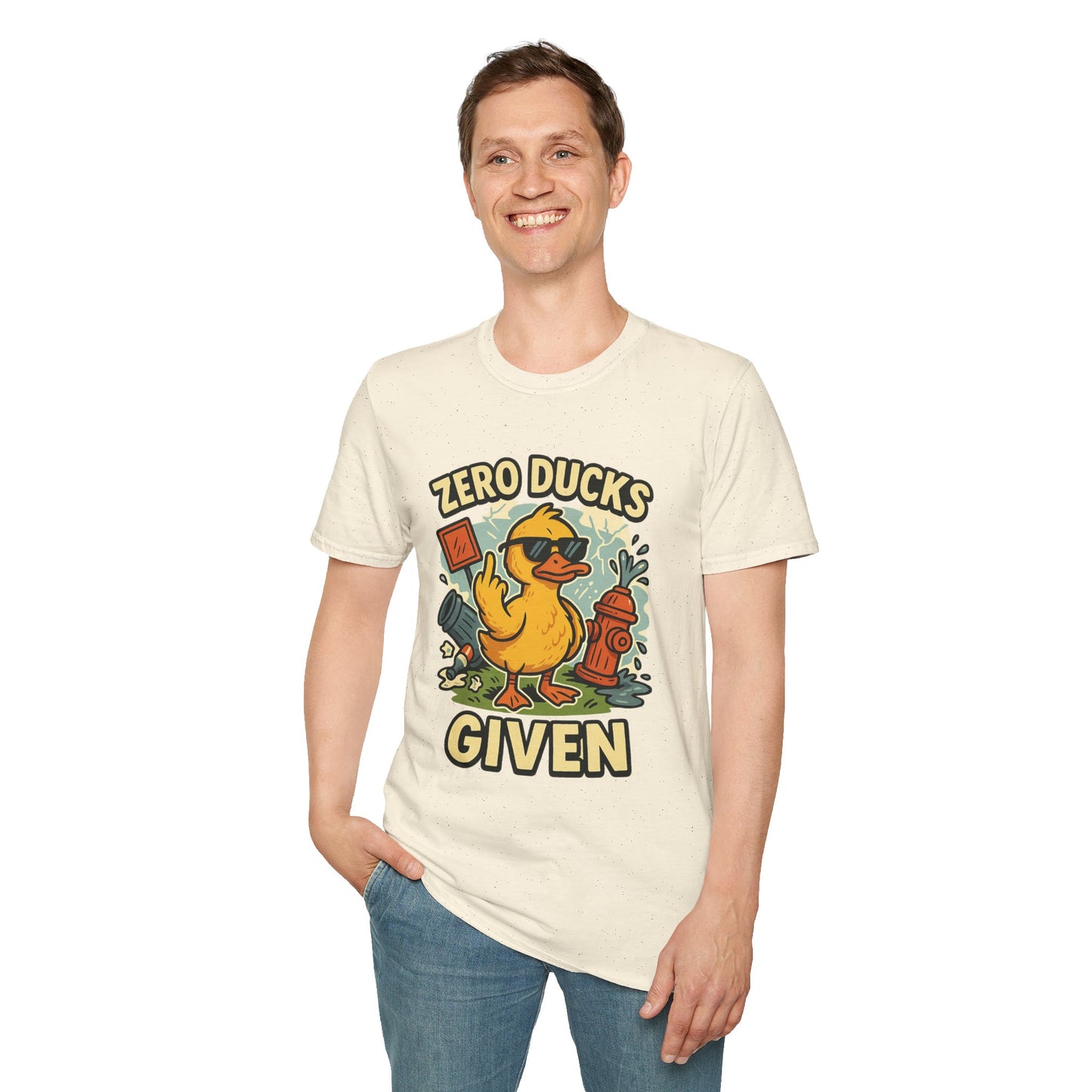 Zero Ducks Given T-Shirt | Funny Sarcastic Duck Flipping Off Graphic Tee