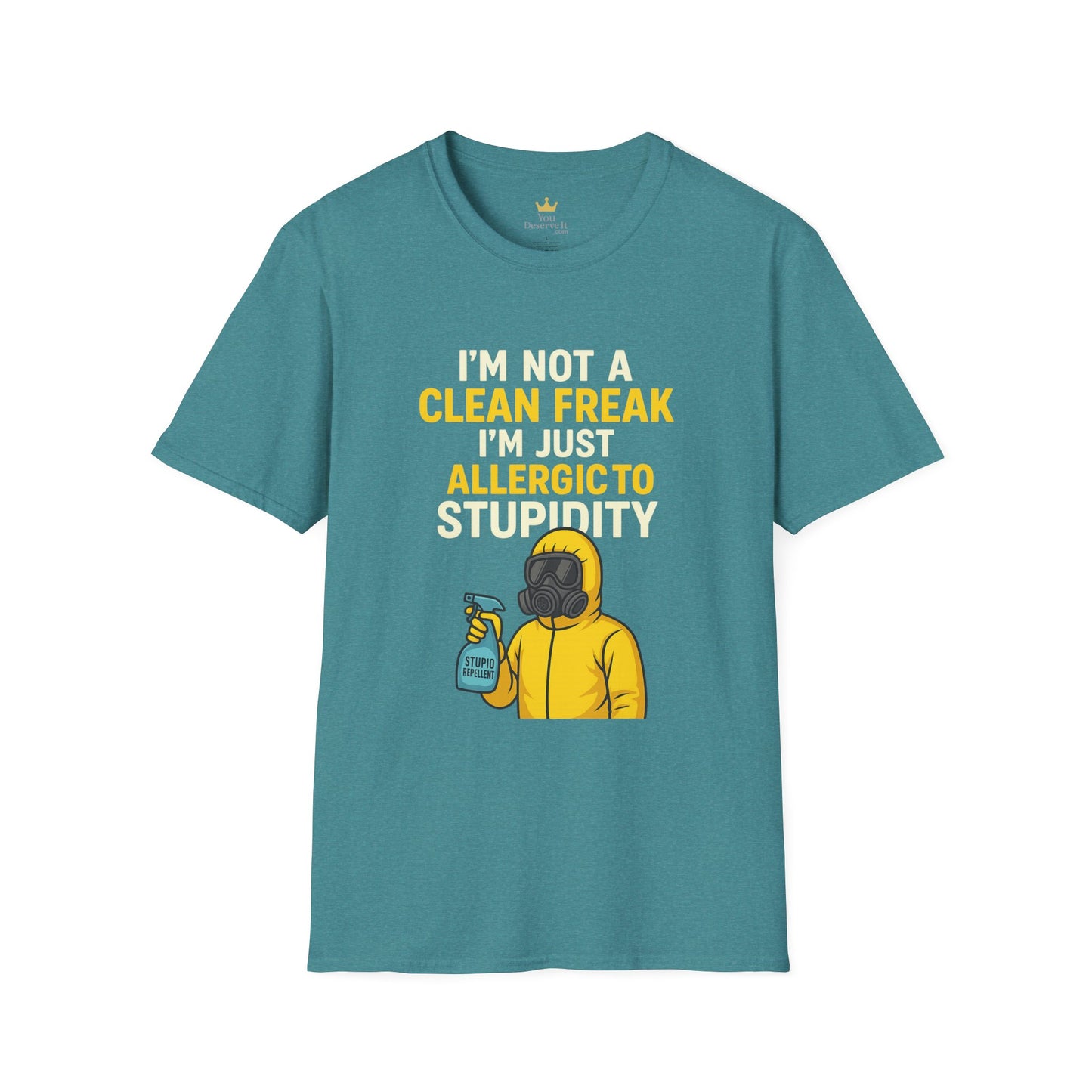Funny Allergic to Stupidity T-Shirt, Gift for Clean Freaks, Quirky Statement Tee, Unisex Humor Shirt, Perfect for Friends & Family