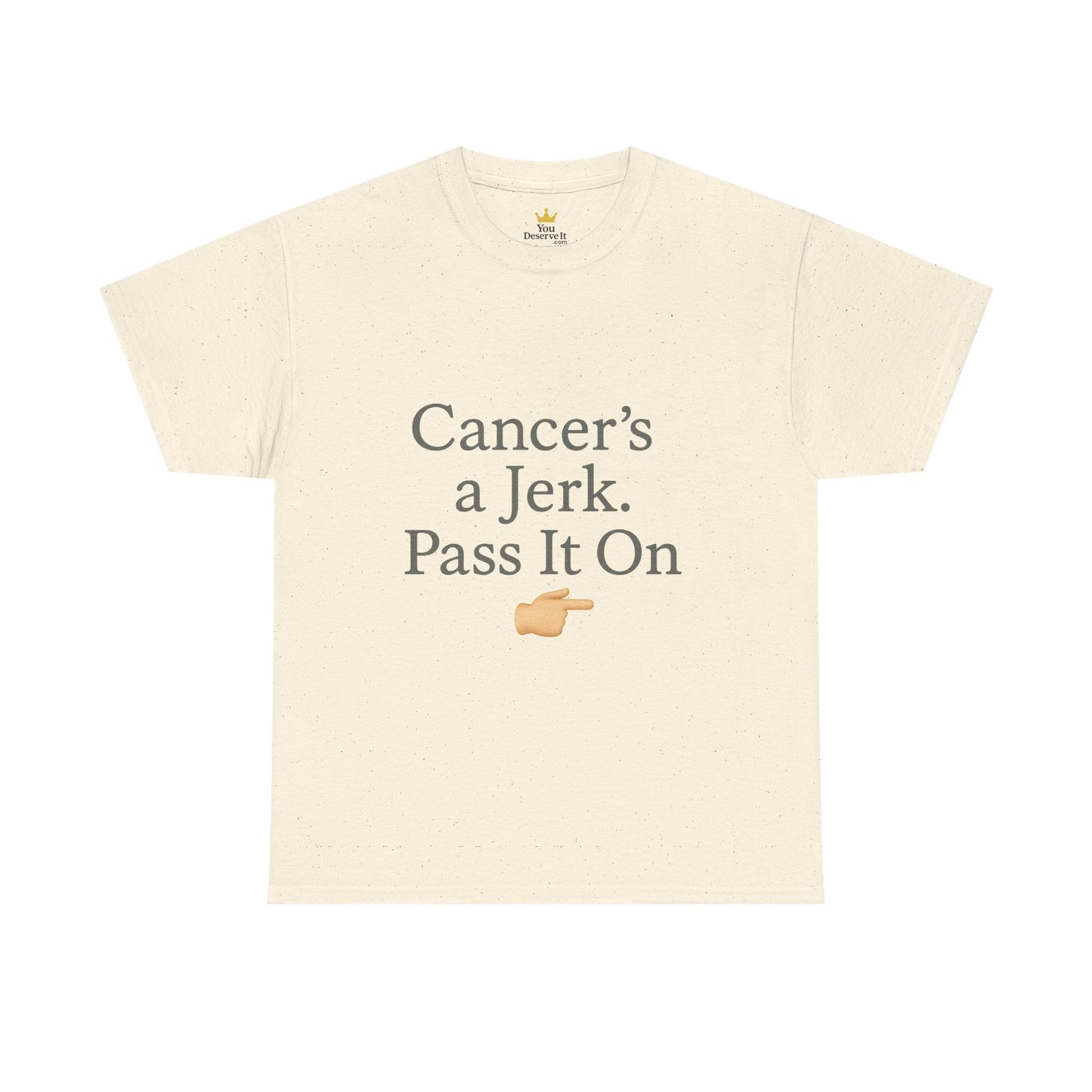 Cancer's a Jerk Shirt | Funny Supportive Awareness T-Shirt with Pointing Emoji