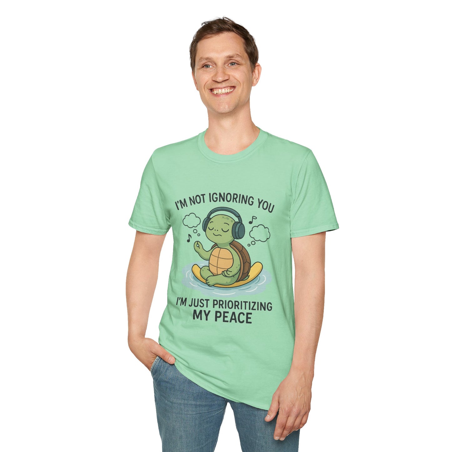 Calm Vibes Turtle T-Shirt - My Peace Graphic Tee, Relaxation Shirt, Nature Lover Gift, Mindfulness Apparel, Cute Animal Top