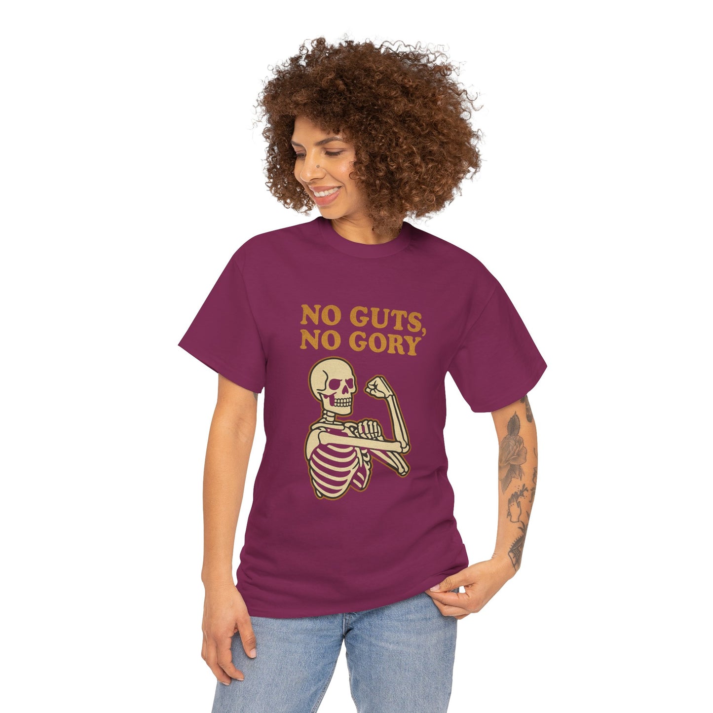 No Guts, No Gory | Halloween Skeleton Motivation Tee