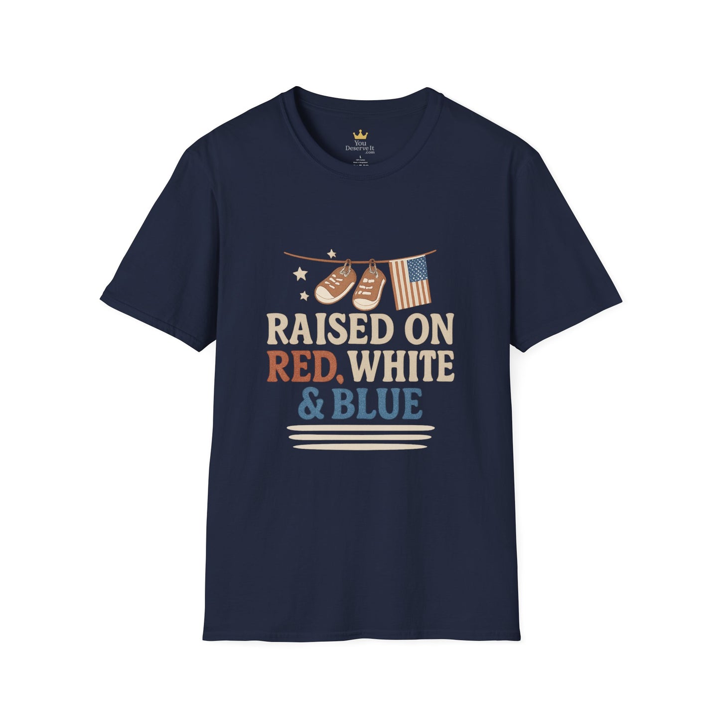 Raised on Red, White & Blue | Vintage Patriotic Tee