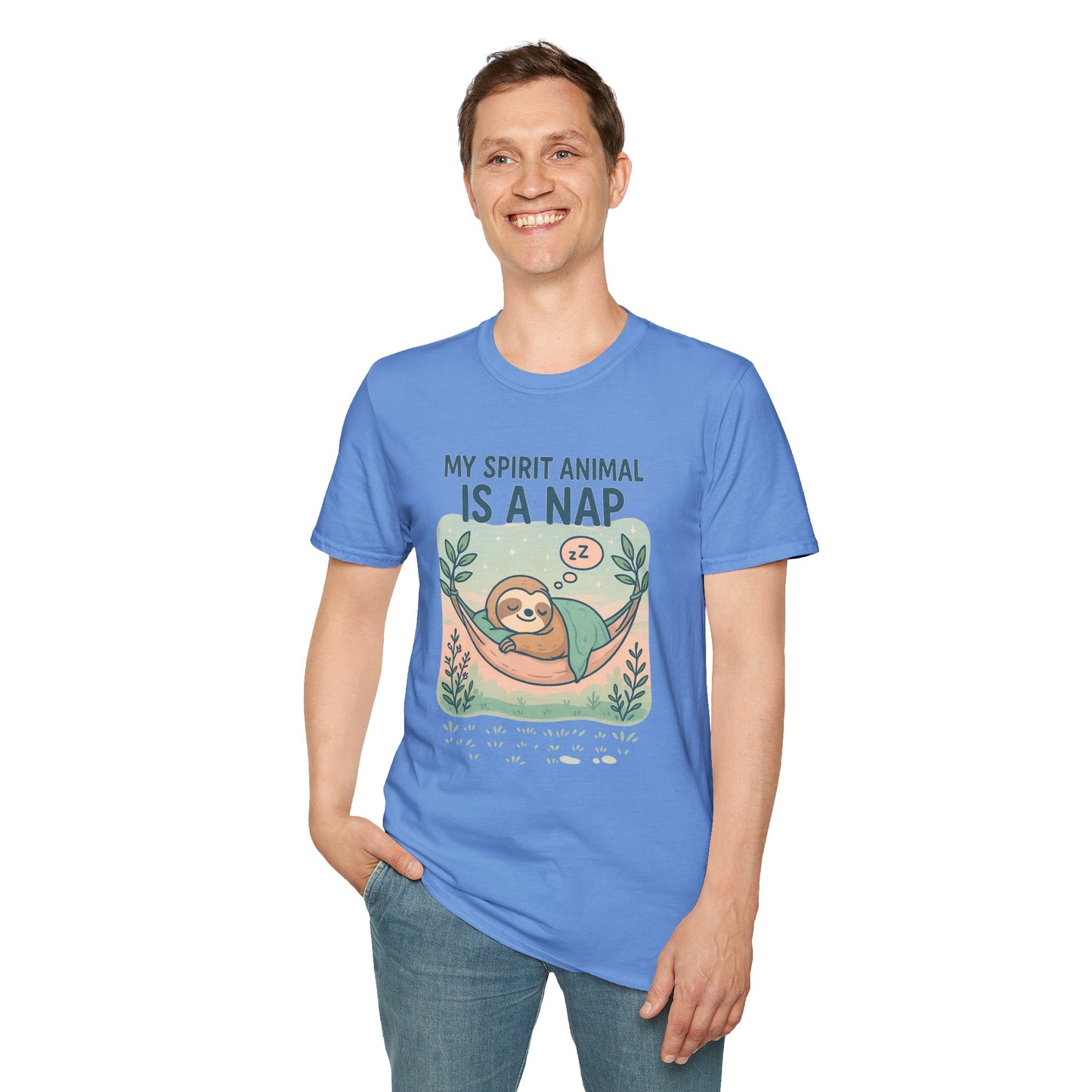 My Spirit Animal Is a Nap T-Shirt | Cute Sleepy Sloth in Hammock Design