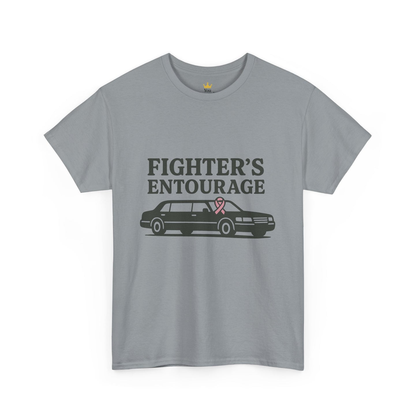 Fighter's Entourage Shirt | Breast Cancer Awareness Tee with Limo and Ribbon Design