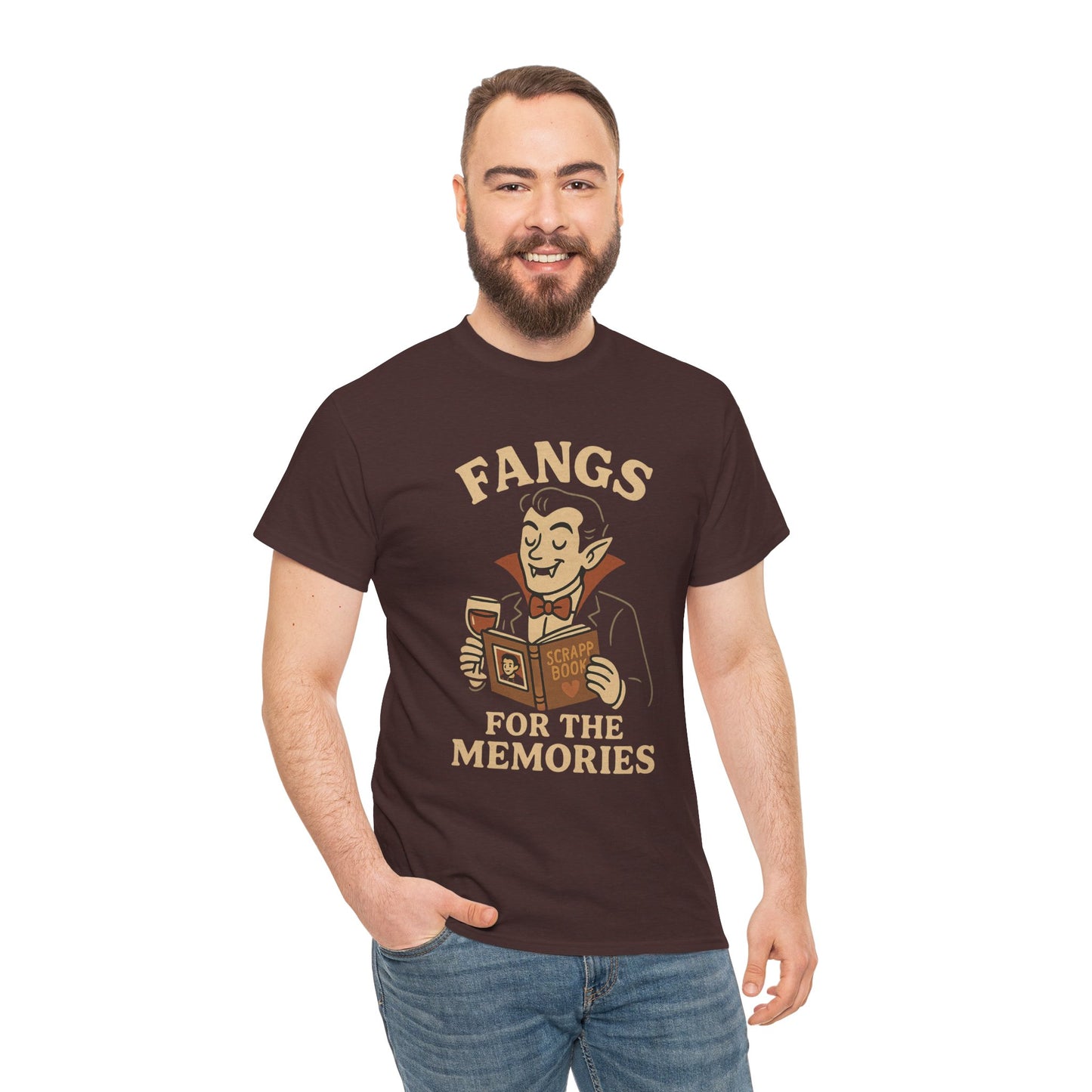 Fangs for the Memories Shirt | Funny Vampire Halloween Tee with Scrapbook Design