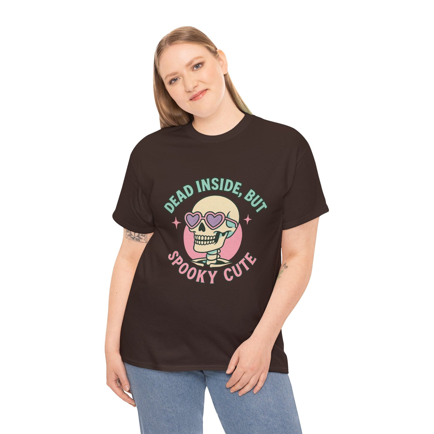 Dead Inside But Spooky Cute Shirt | Pastel Goth Skeleton Halloween Tee