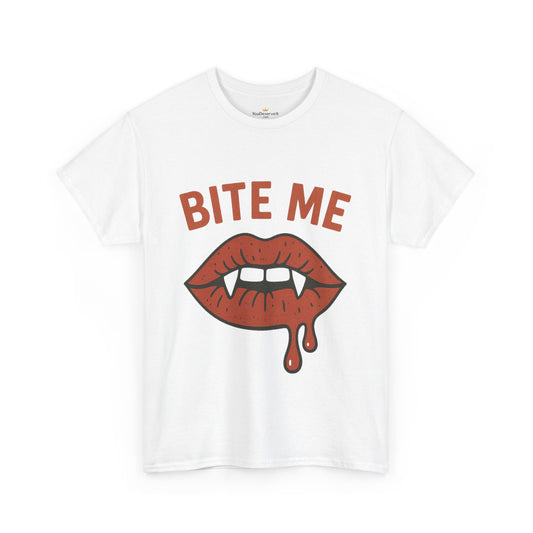 Bite Me Graphic Tee | Unisex Cotton Shirt, Halloween Apparel, Funny T-Shirt, Gothic Style, Trendy Graphic Tee