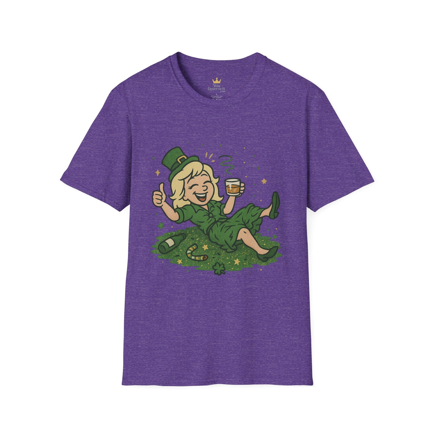 Shamrocked and Unbothered | Funny St. Patrick's Day Tee | Tipsy Leprechaun Lady T-Shirt, Irish Drinking Party Shirt for Women