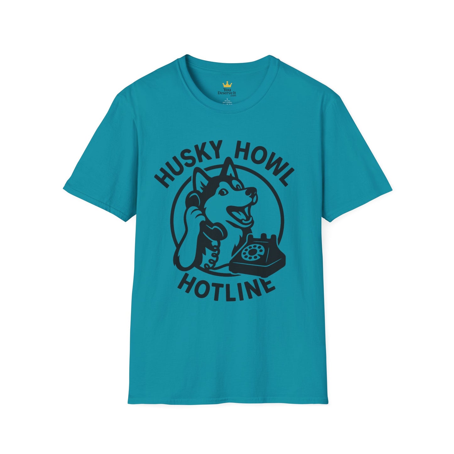 Husky Howl Hotline T-Shirt, Funny Dog Tee, Pet Lover Gift, Animal Rescue Fundraiser Shirt, Casual Wear, Gift for Dog Lovers