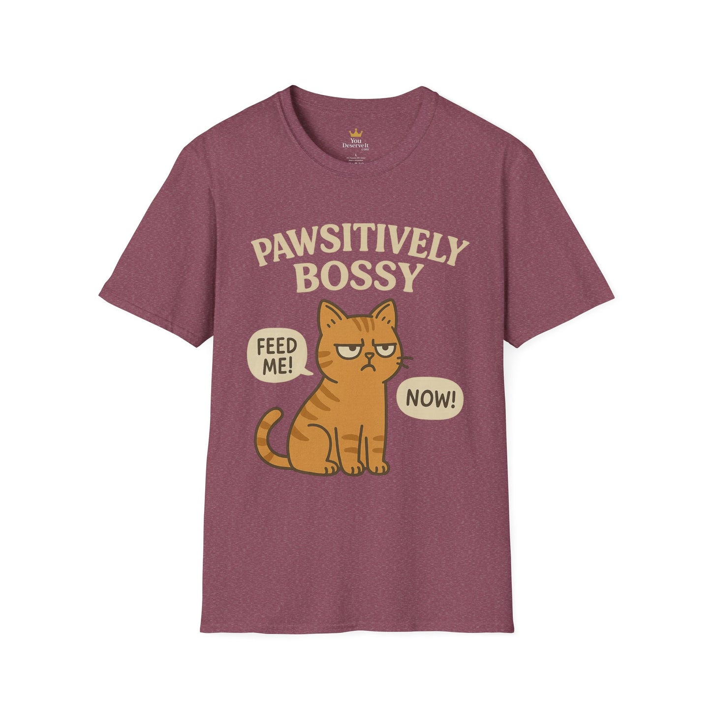 Pawsitively Bossy – Funny Cat Command T-Shirt