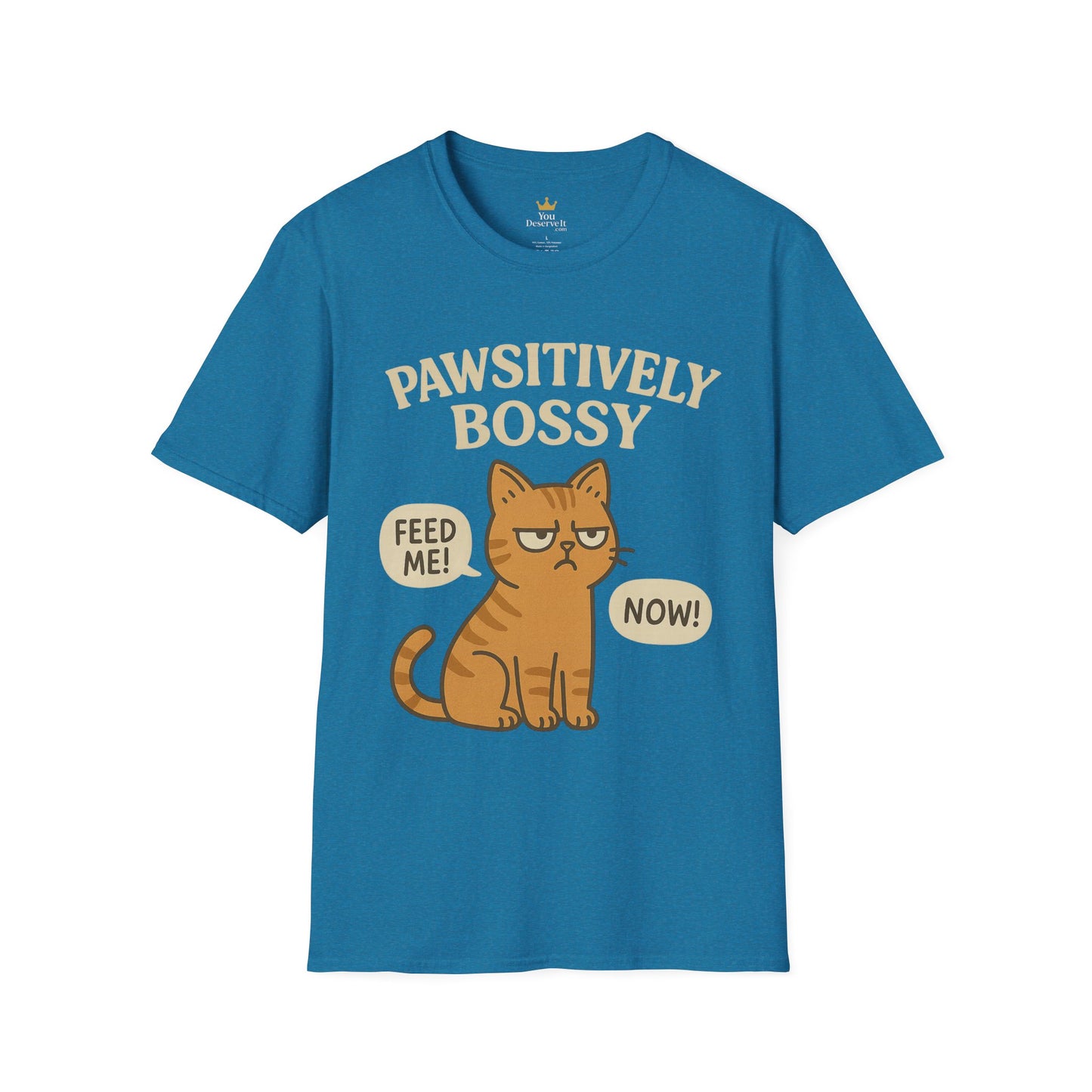 Pawsitively Bossy – Funny Cat Command T-Shirt