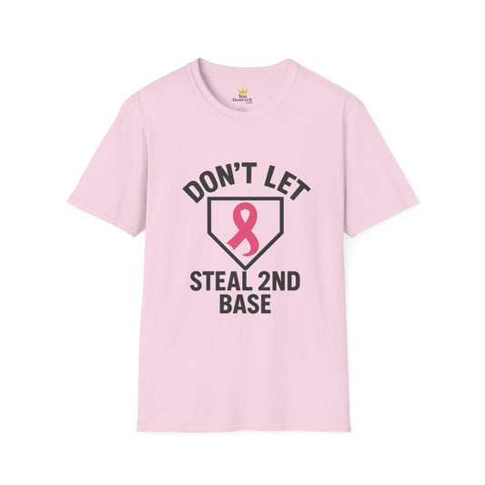 Funny Breast Cancer Awareness Shirt | Don't Let Cancer Steal 2nd Base Tee