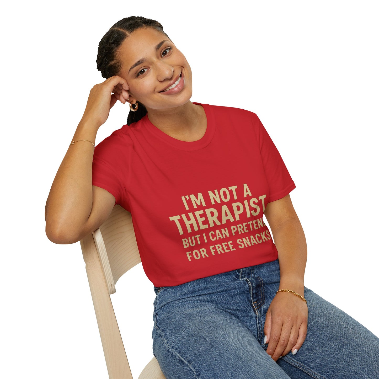 Humorous Therapist T-Shirt, Fun Gift for Friends, Casual Wear, Ideal for Birthdays, Snacks Lover Shirt, Unisex Comfort Tee