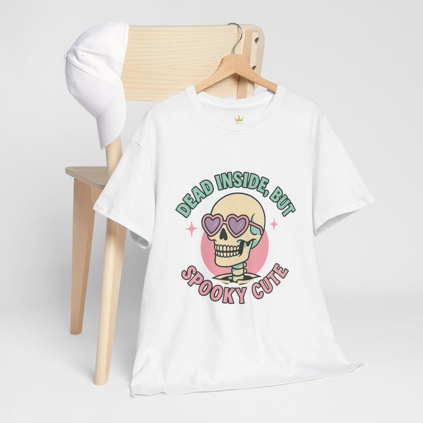 Dead Inside But Spooky Cute Shirt | Pastel Goth Skeleton Halloween Tee