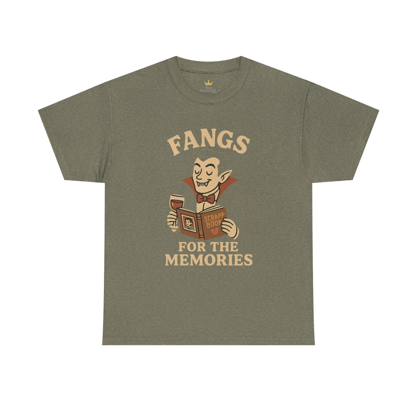 Fangs for the Memories Shirt | Funny Vampire Halloween Tee with Scrapbook Design
