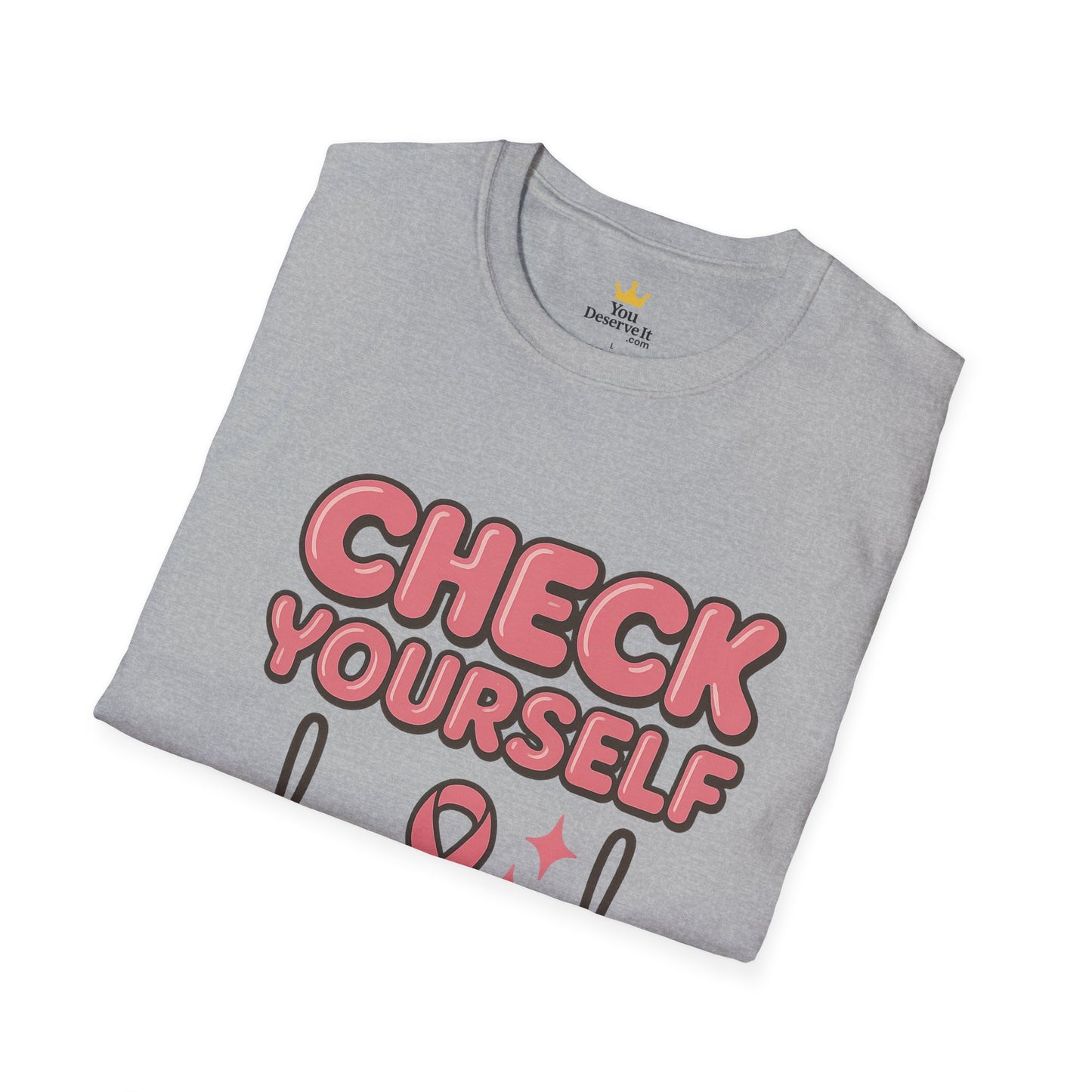 Check Yourself Breast Cancer Awareness T-Shirt | Funny Bra Ribbon Tee for Women