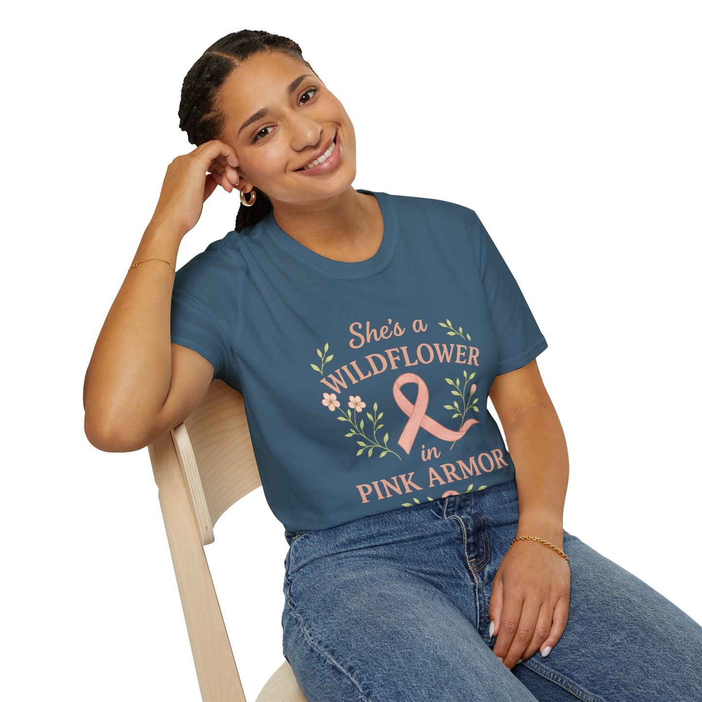 Wildflower in Pink Armor | Breast Cancer Warrior Support Shirt