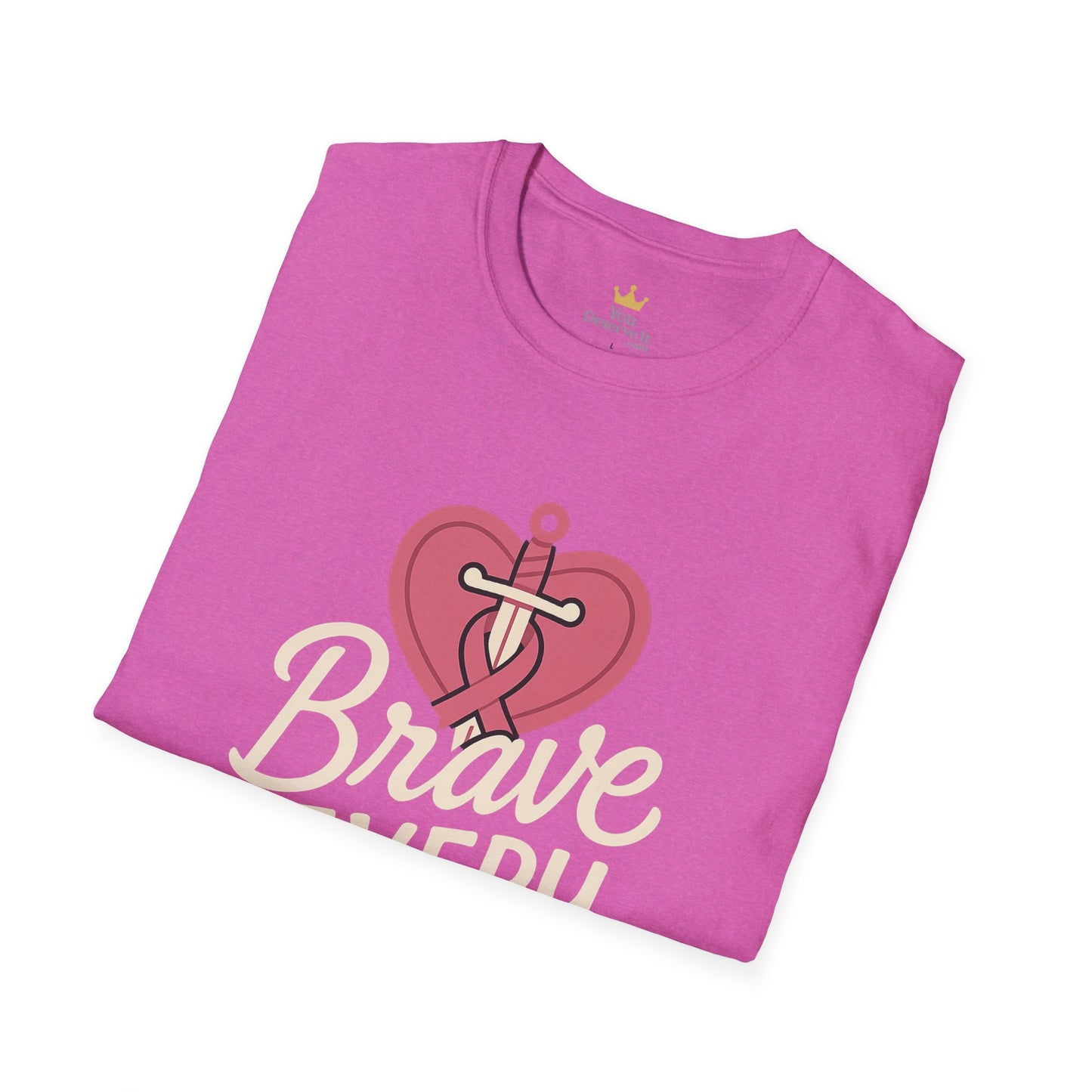 Brave Every Day Shirt | Breast Cancer Awareness Tee with Sword & Ribbon Heart