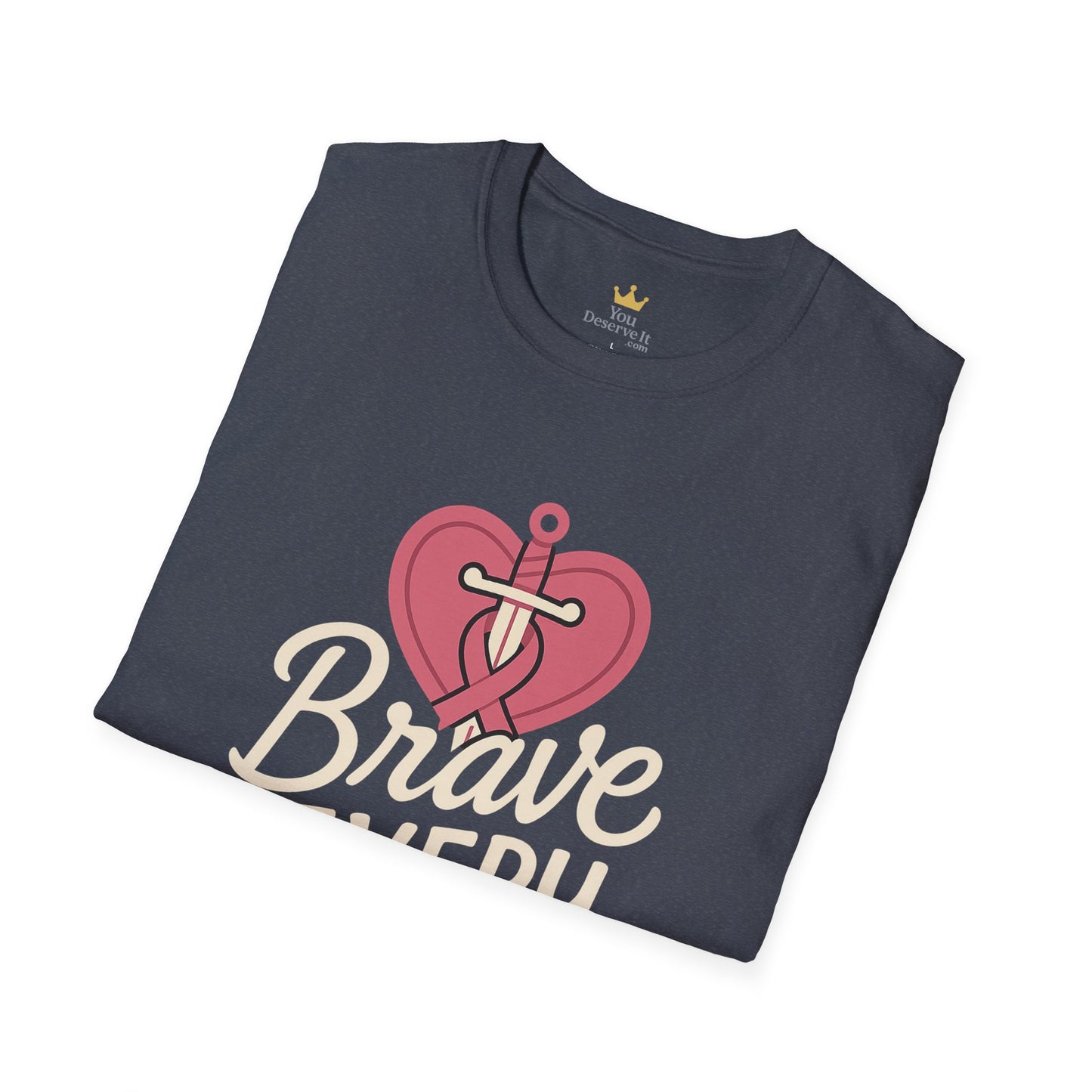 Brave Every Day Shirt | Breast Cancer Awareness Tee with Sword & Ribbon Heart