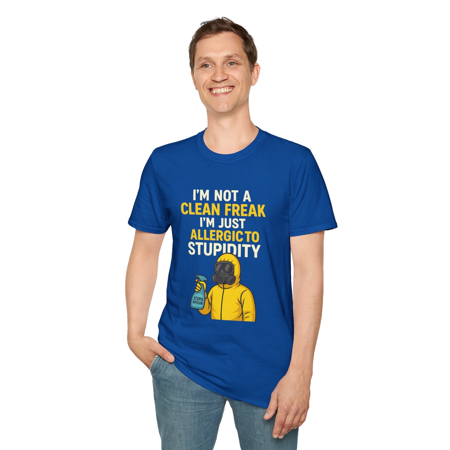 Funny Allergic to Stupidity T-Shirt, Gift for Clean Freaks, Quirky Statement Tee, Unisex Humor Shirt, Perfect for Friends & Family