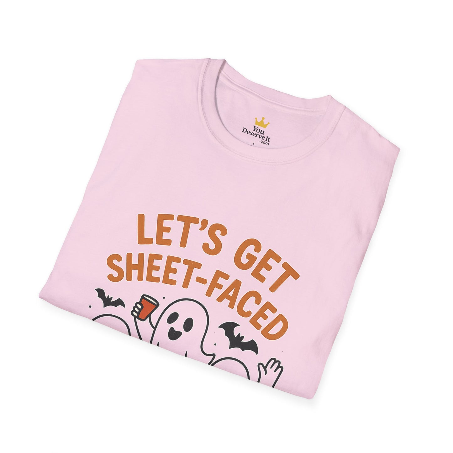 Let's Get Sheet-Faced Ghost Shirt | Funny Halloween Drinking Party Tee