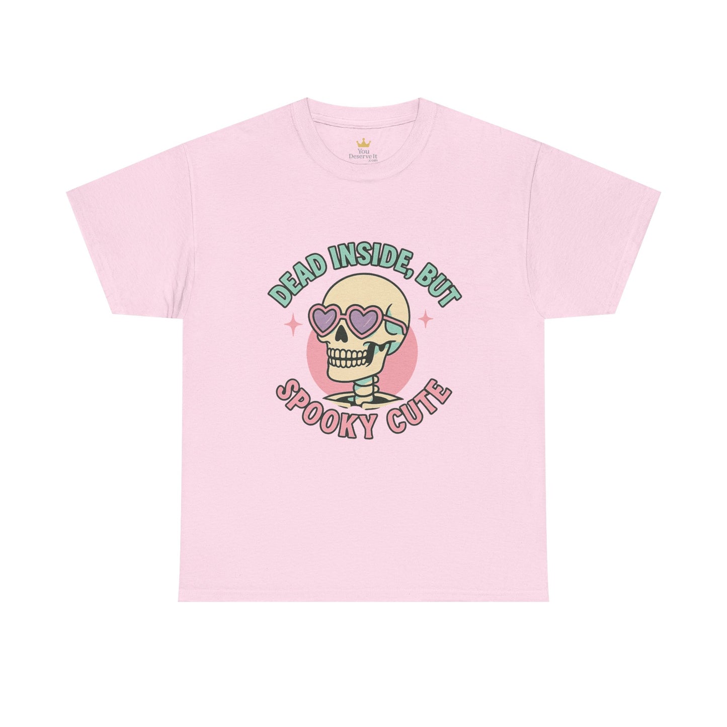 Dead Inside But Spooky Cute Shirt | Pastel Goth Skeleton Halloween Tee