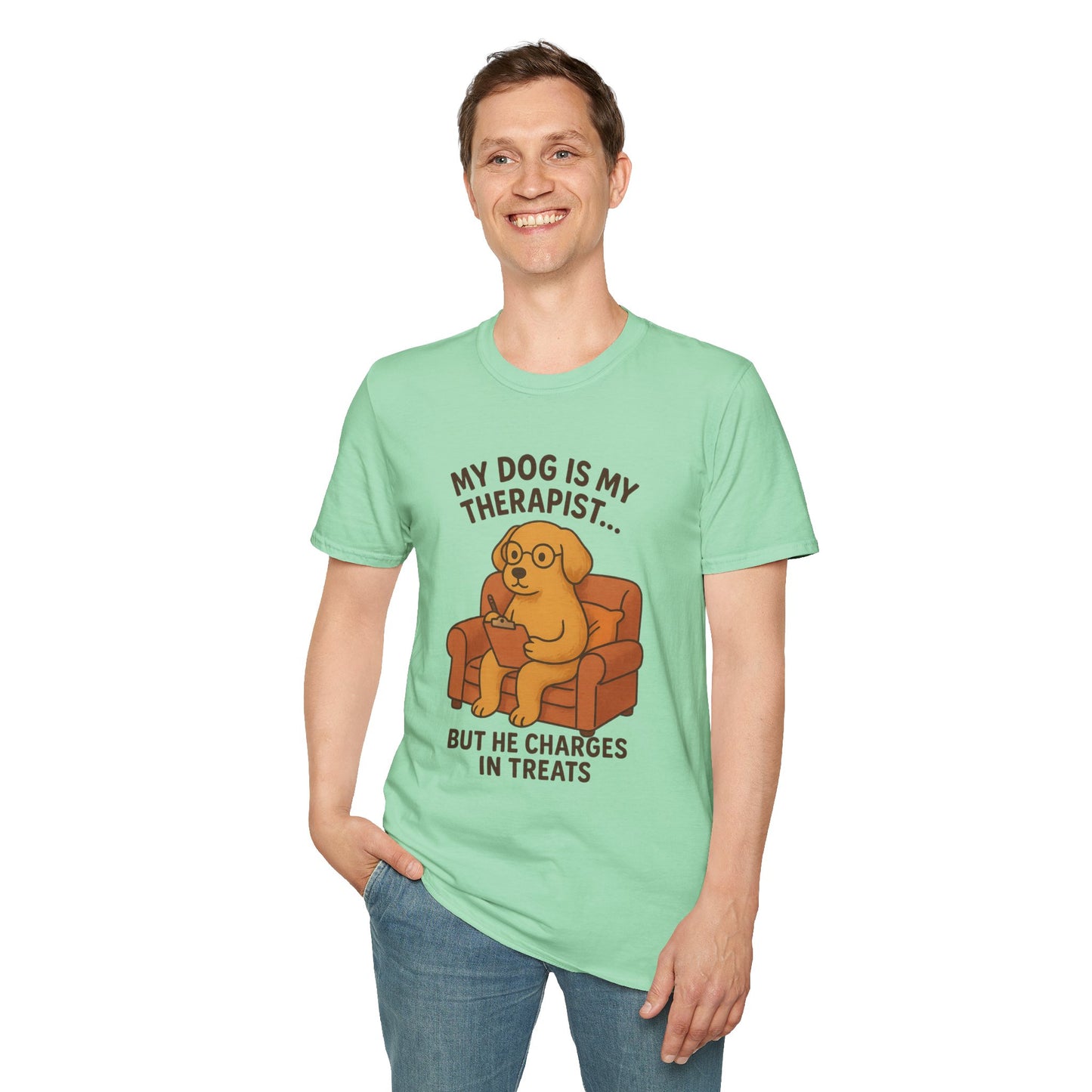 My Dog is My Therapist T-Shirt, Funny Dog Lover Shirt, Pet Owner Gift, Cute Animal Tee, Casual Dog Mom Apparel
