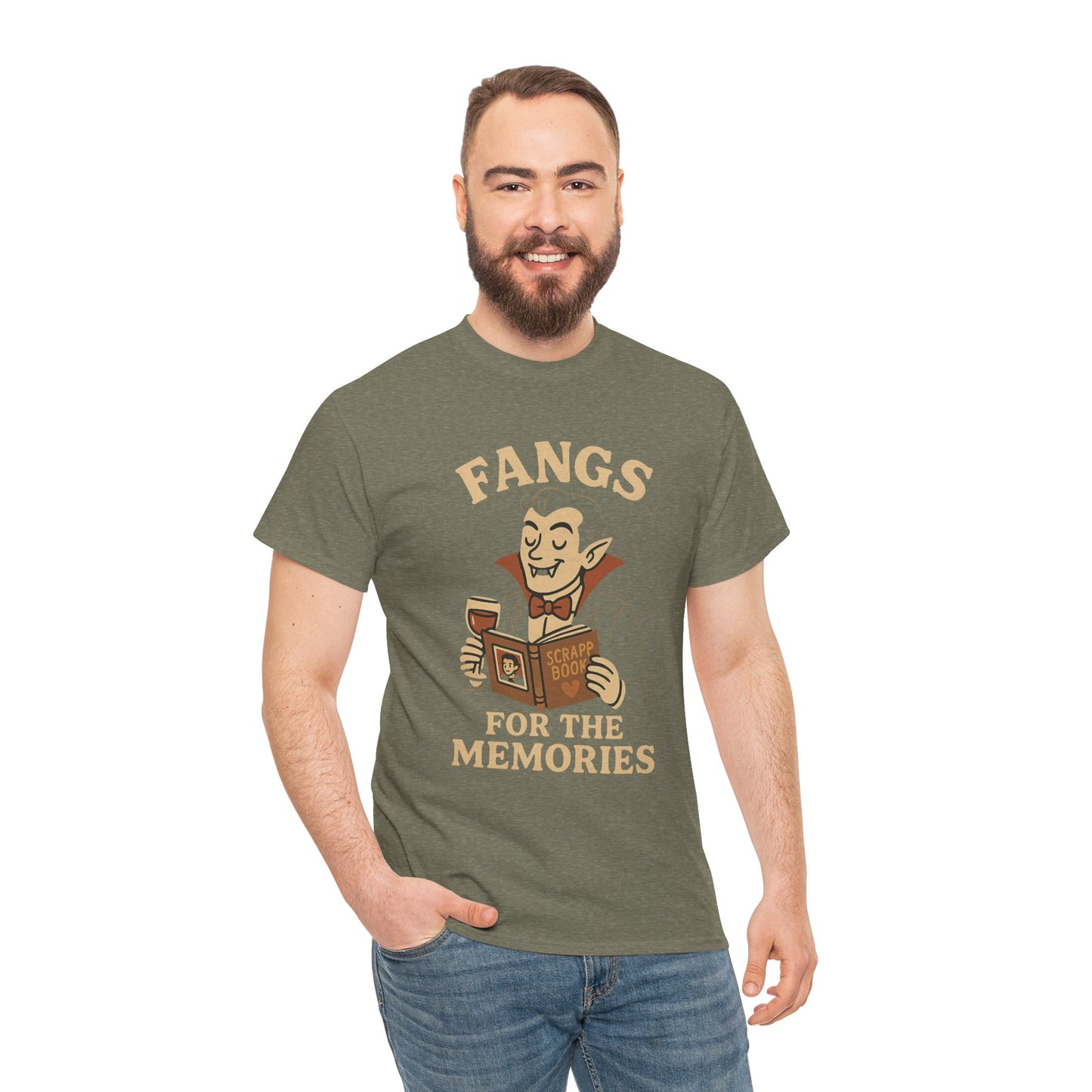 Fangs for the Memories Shirt | Funny Vampire Halloween Tee with Scrapbook Design