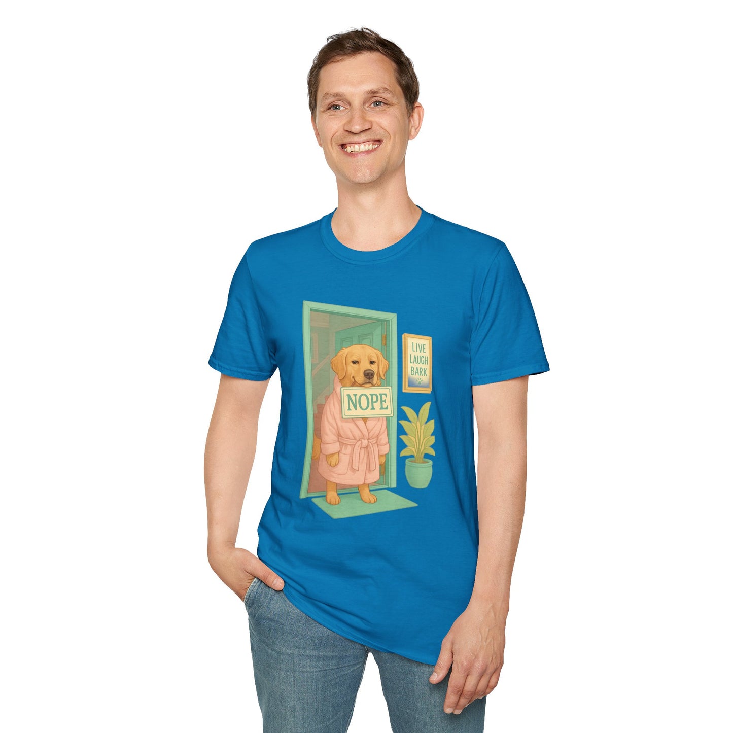 Smug Retriever "NOPE" Tee | Polite but Firm Gatekeeping Vibes, Pet Lover Gift, Animal Humor Tee, Casual Wear, Dog-Themed Apparel