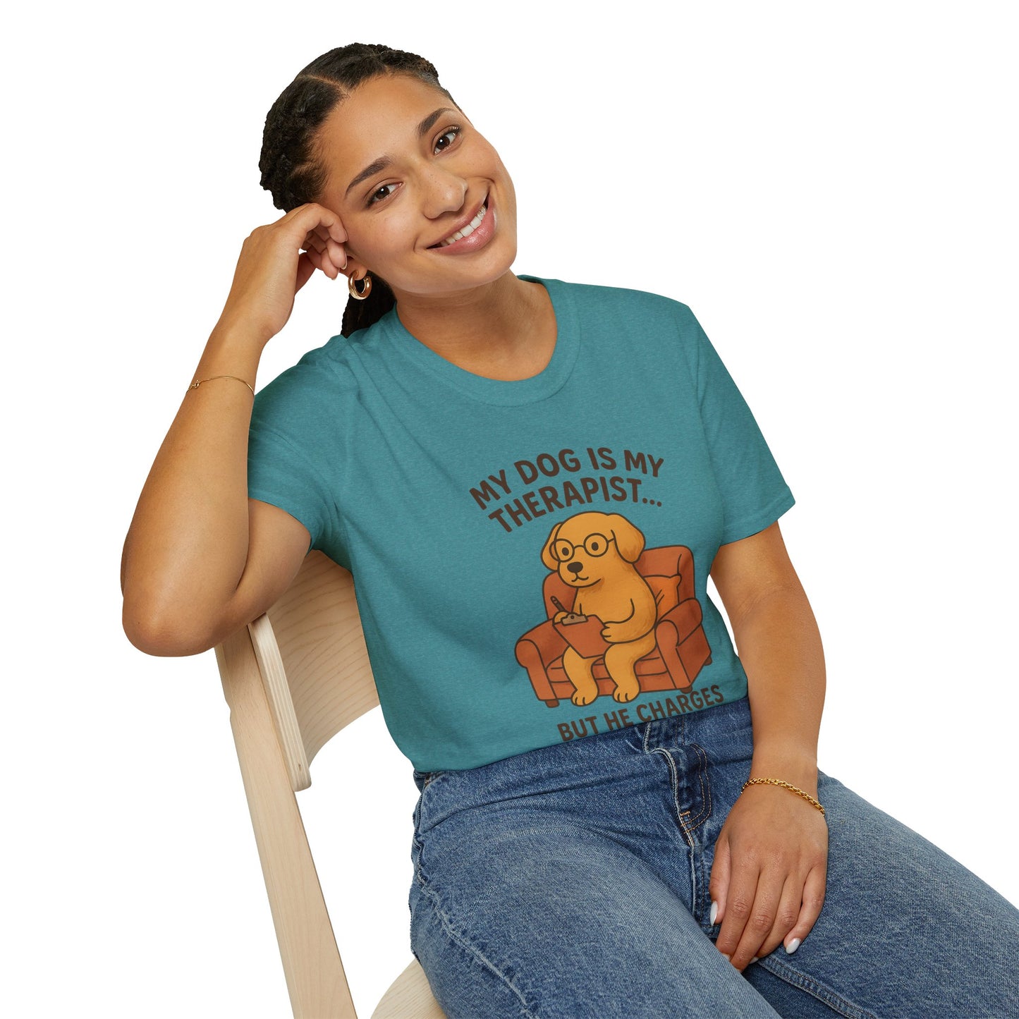 My Dog is My Therapist T-Shirt, Funny Dog Lover Shirt, Pet Owner Gift, Cute Animal Tee, Casual Dog Mom Apparel