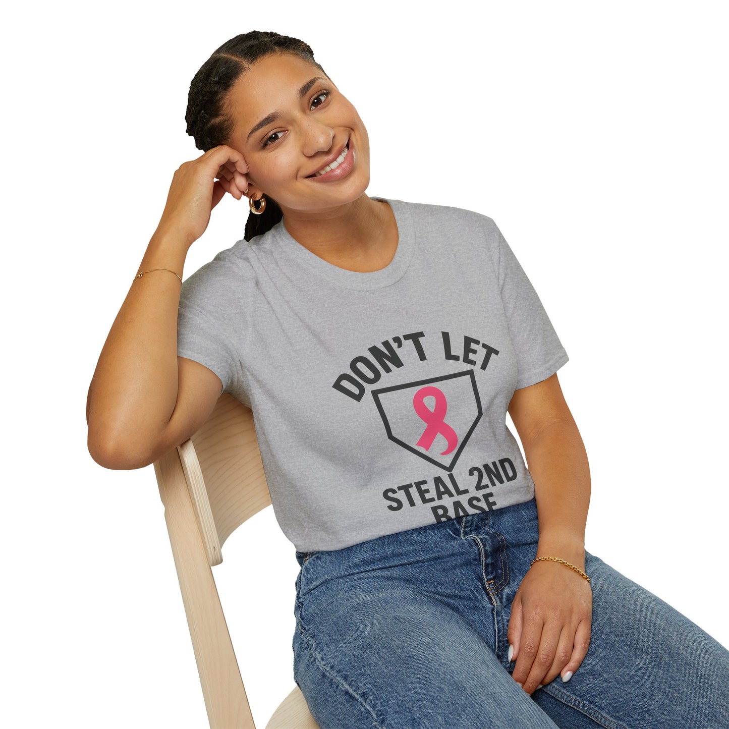 Funny Breast Cancer Awareness Shirt | Don't Let Cancer Steal 2nd Base Tee