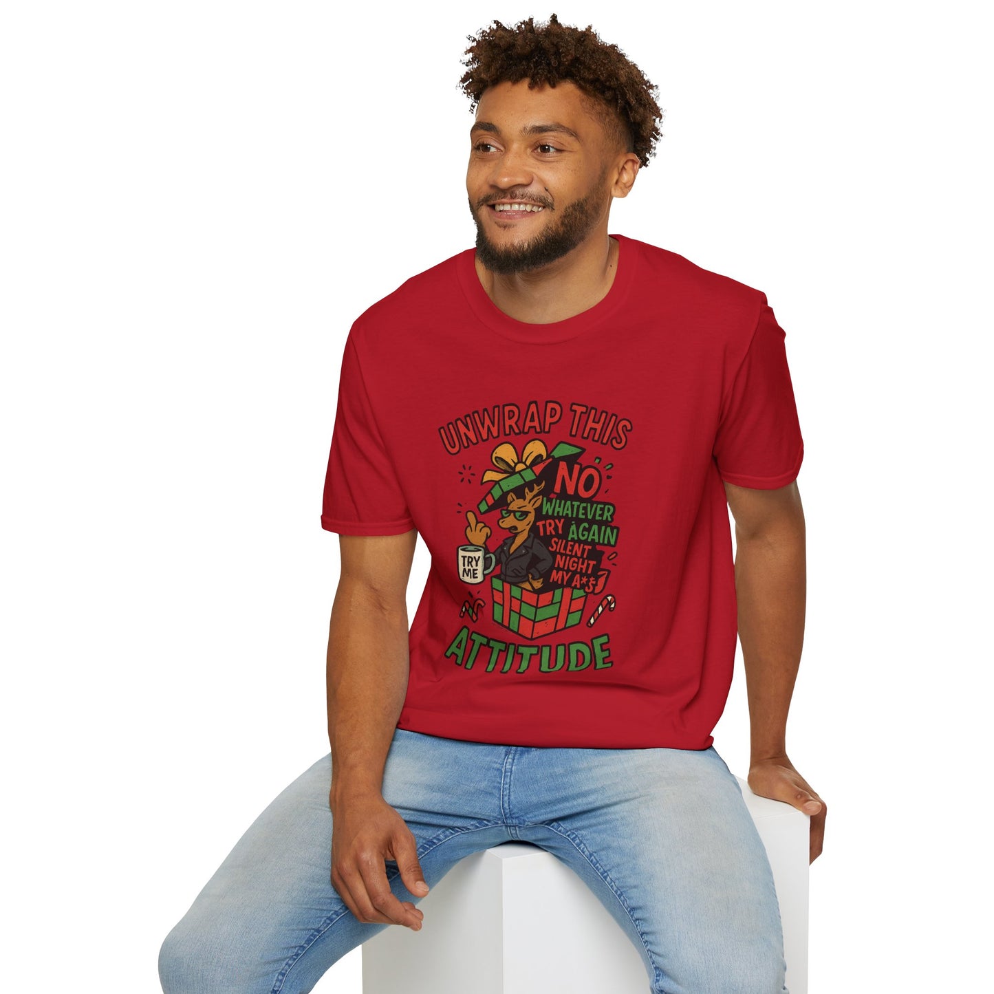 Unwrap This Attitude Christmas Shirt | Funny Sarcastic Holiday Tee | Sassy Anti-Christmas Style