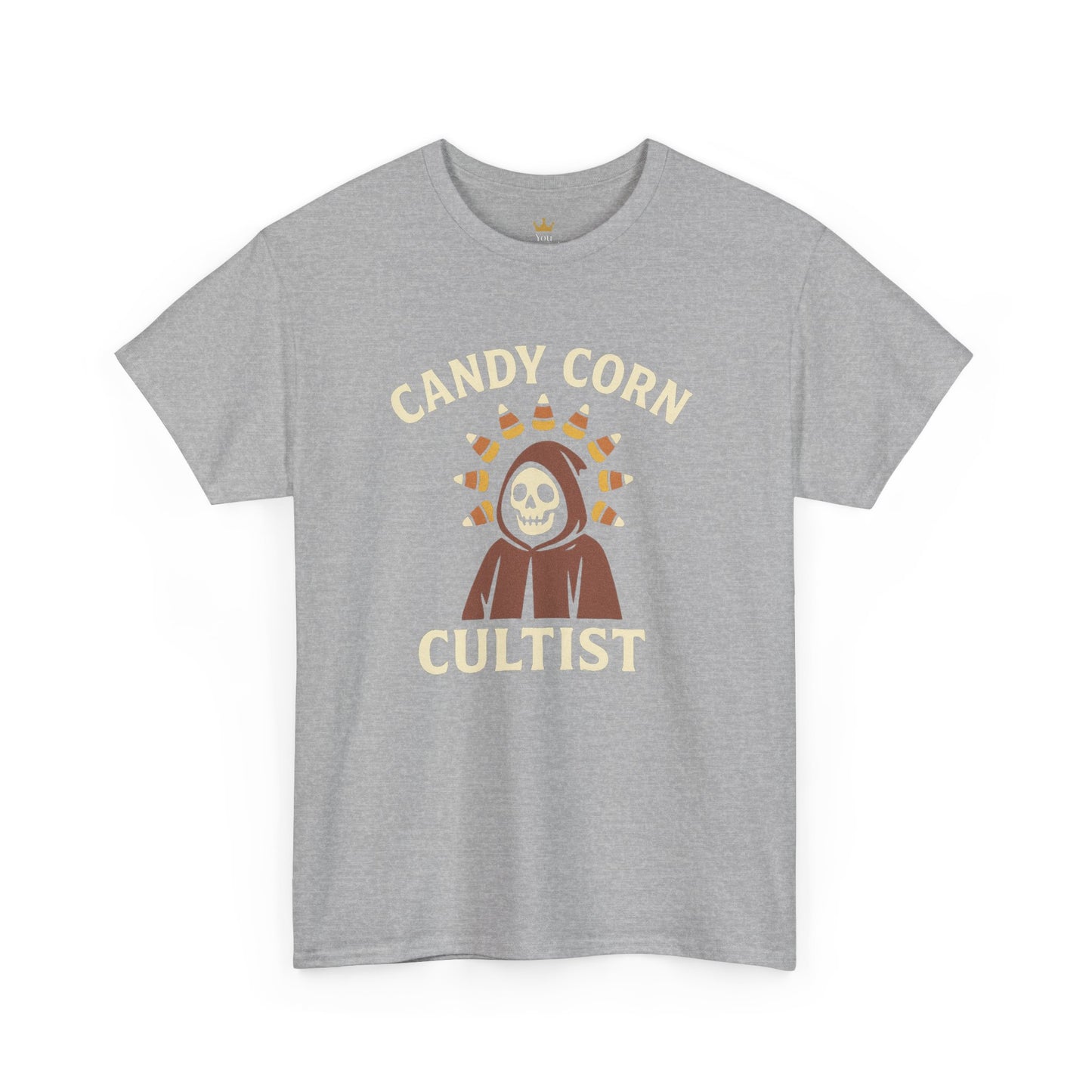 Candy Corn Cultist T-Shirt | Funny Halloween Graphic Tee for Sweet Tooth Fanatics
