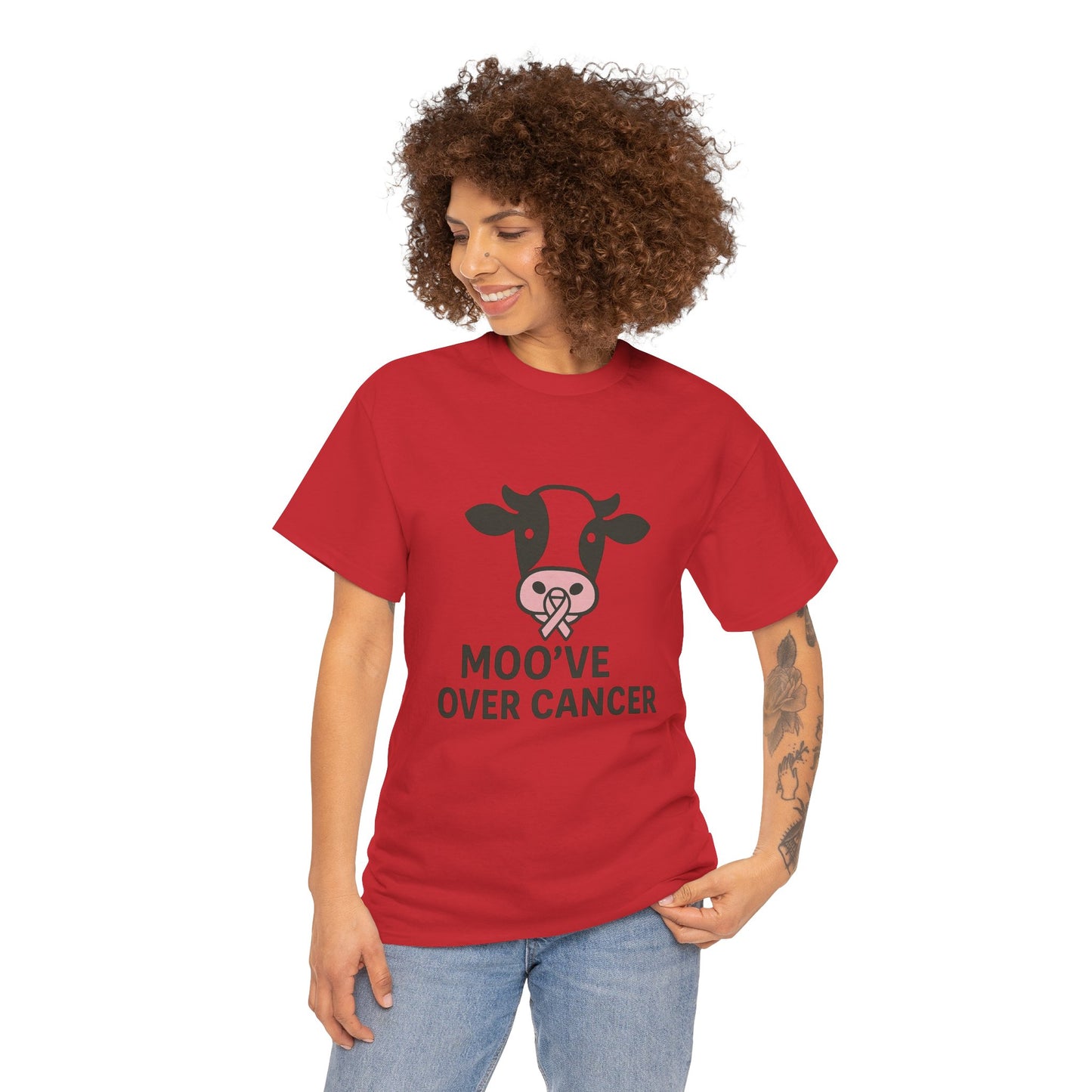 Moo've Over Cancer | Breast Cancer Awareness Cow Tee