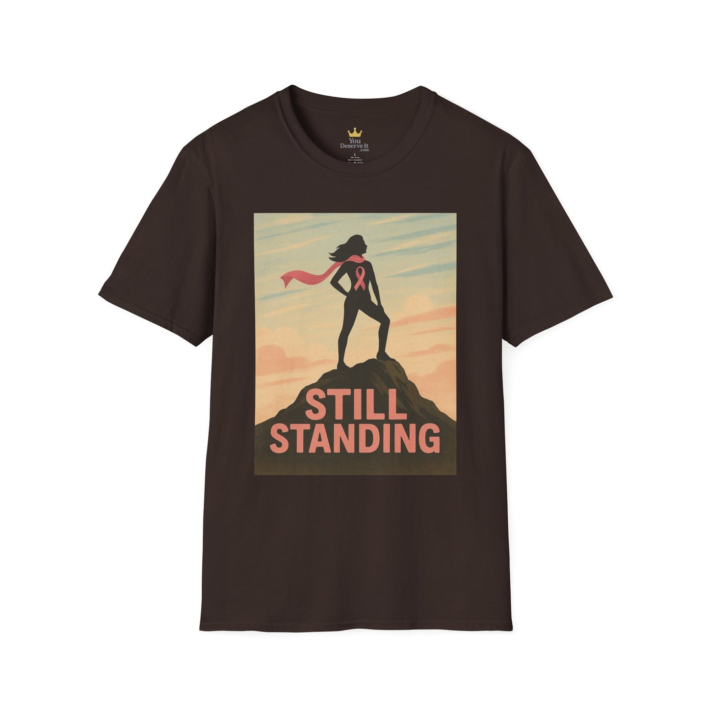 Still Standing Shirt | Breast Cancer Survivor Graphic Tee | Warrior Woman Ribbon Shirt