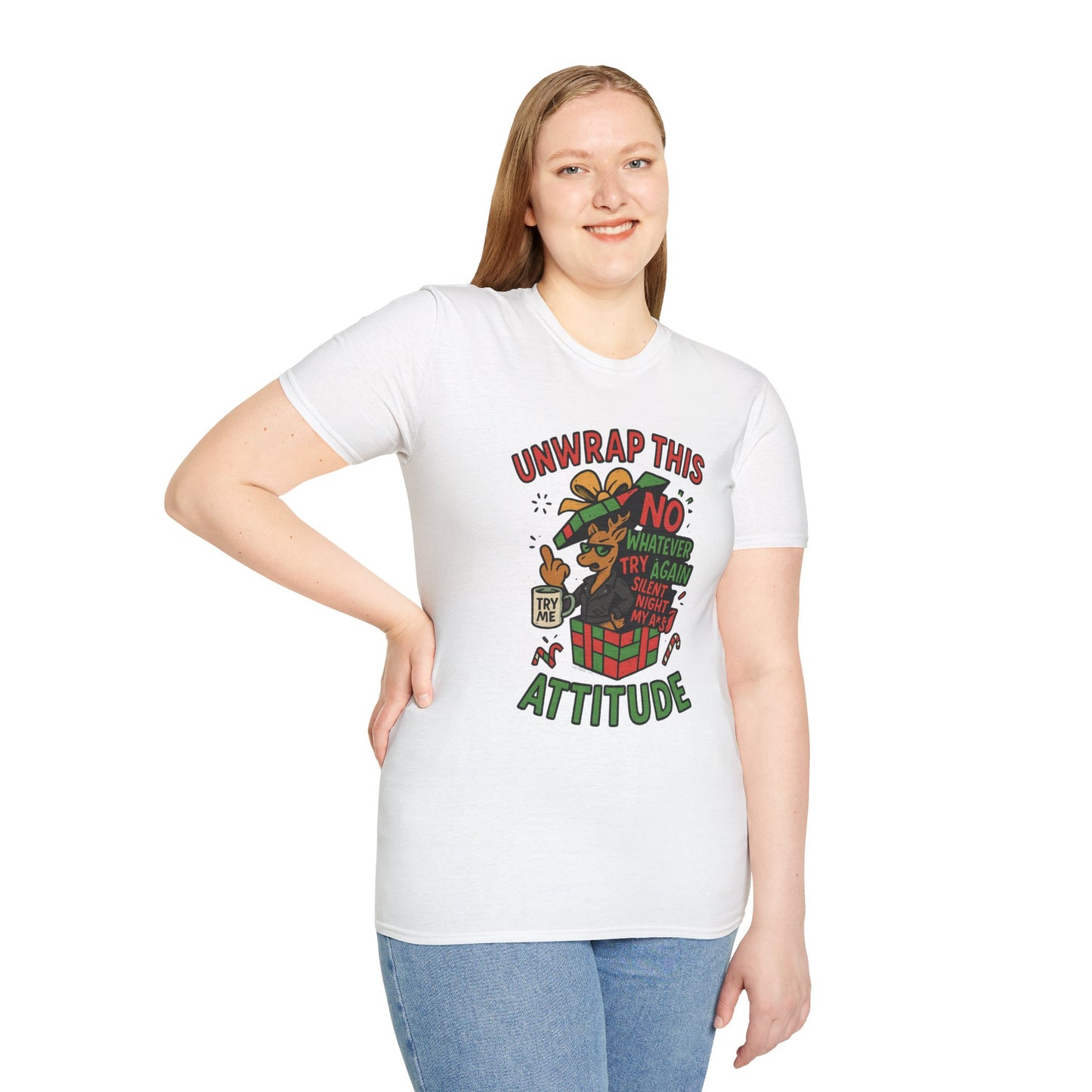Unwrap This Attitude Christmas Shirt | Funny Sarcastic Holiday Tee | Sassy Anti-Christmas Style