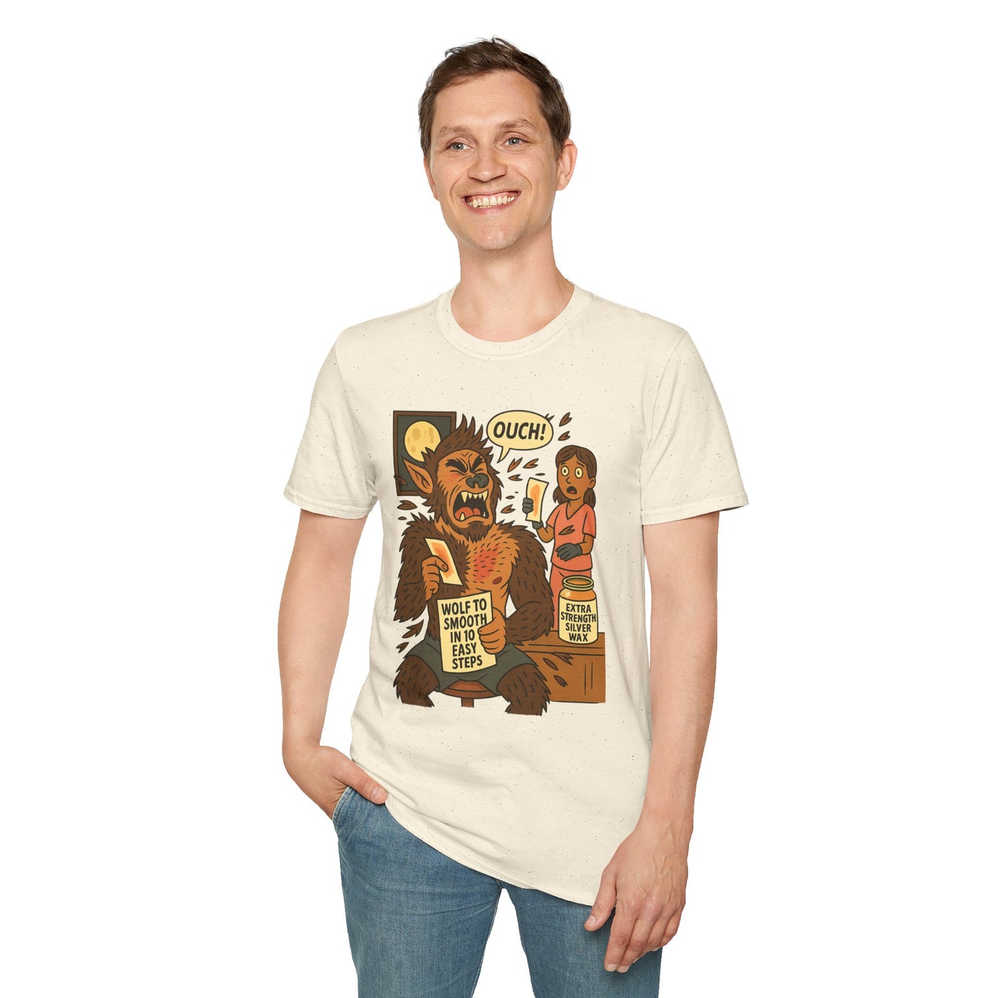 Werewolf Waxing Humor T-Shirt – “Wolf to Smooth” Spa Comedy Design