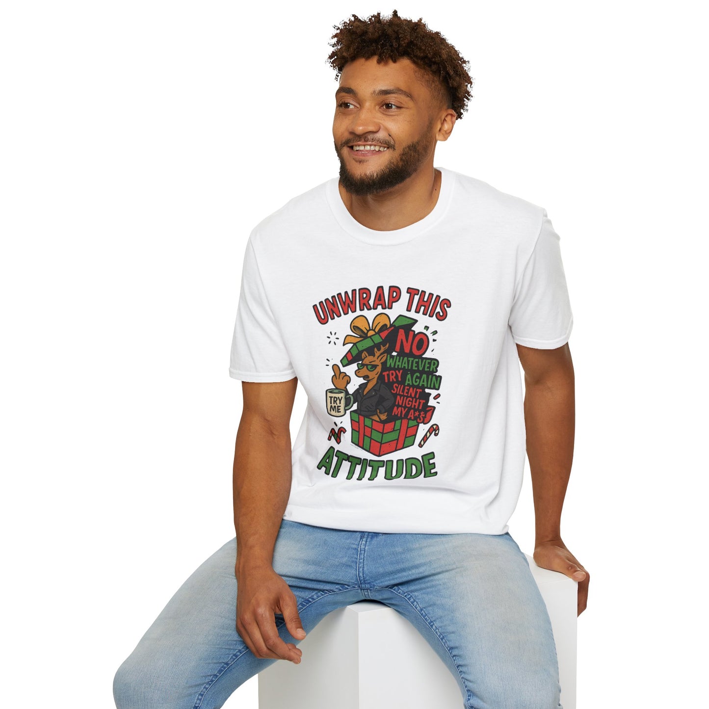 Unwrap This Attitude Christmas Shirt | Funny Sarcastic Holiday Tee | Sassy Anti-Christmas Style