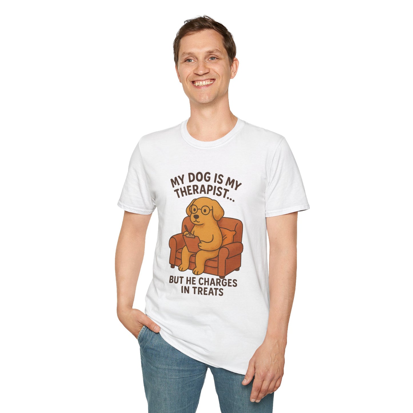 My Dog is My Therapist T-Shirt, Funny Dog Lover Shirt, Pet Owner Gift, Cute Animal Tee, Casual Dog Mom Apparel